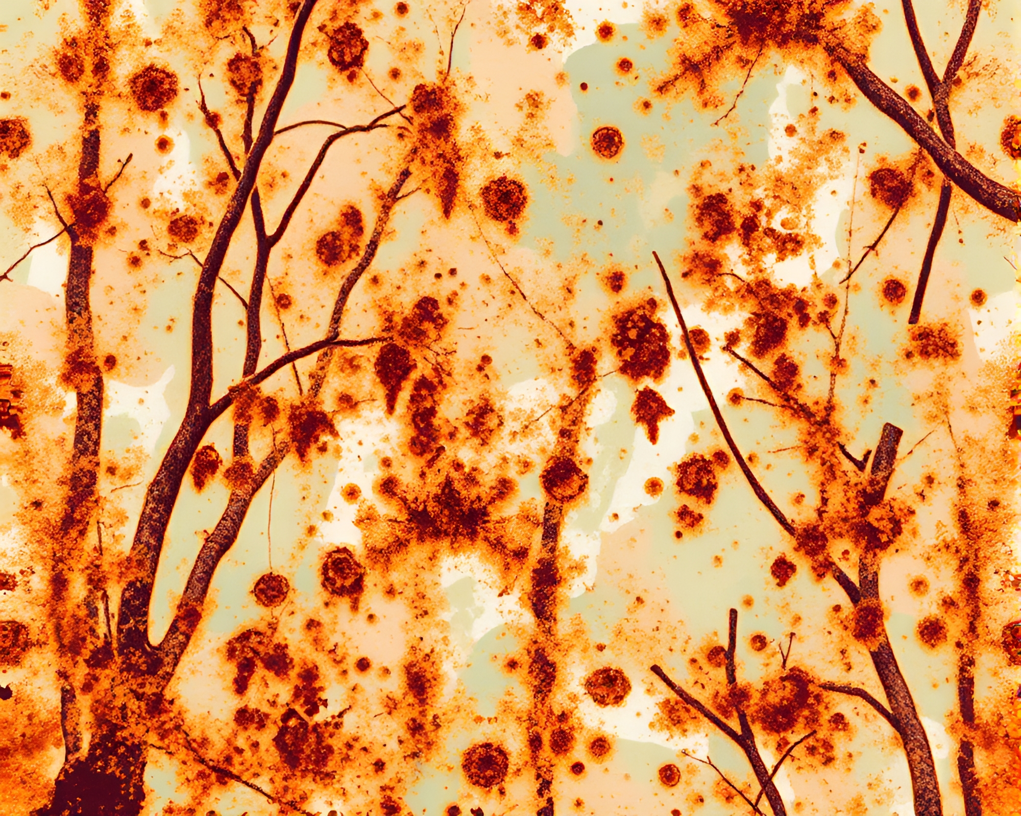 Rusty Flakes in Enchanted Rainforest Canopy Concept Art – free AI stock image