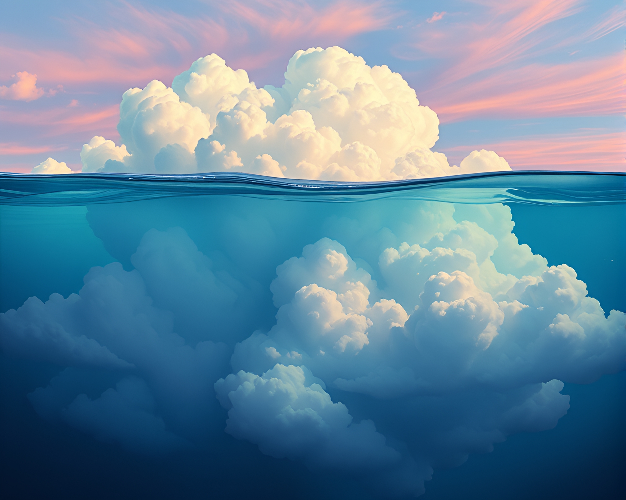 Submersible Cloud Diver in Jewel-Toned Elegance – free AI stock image