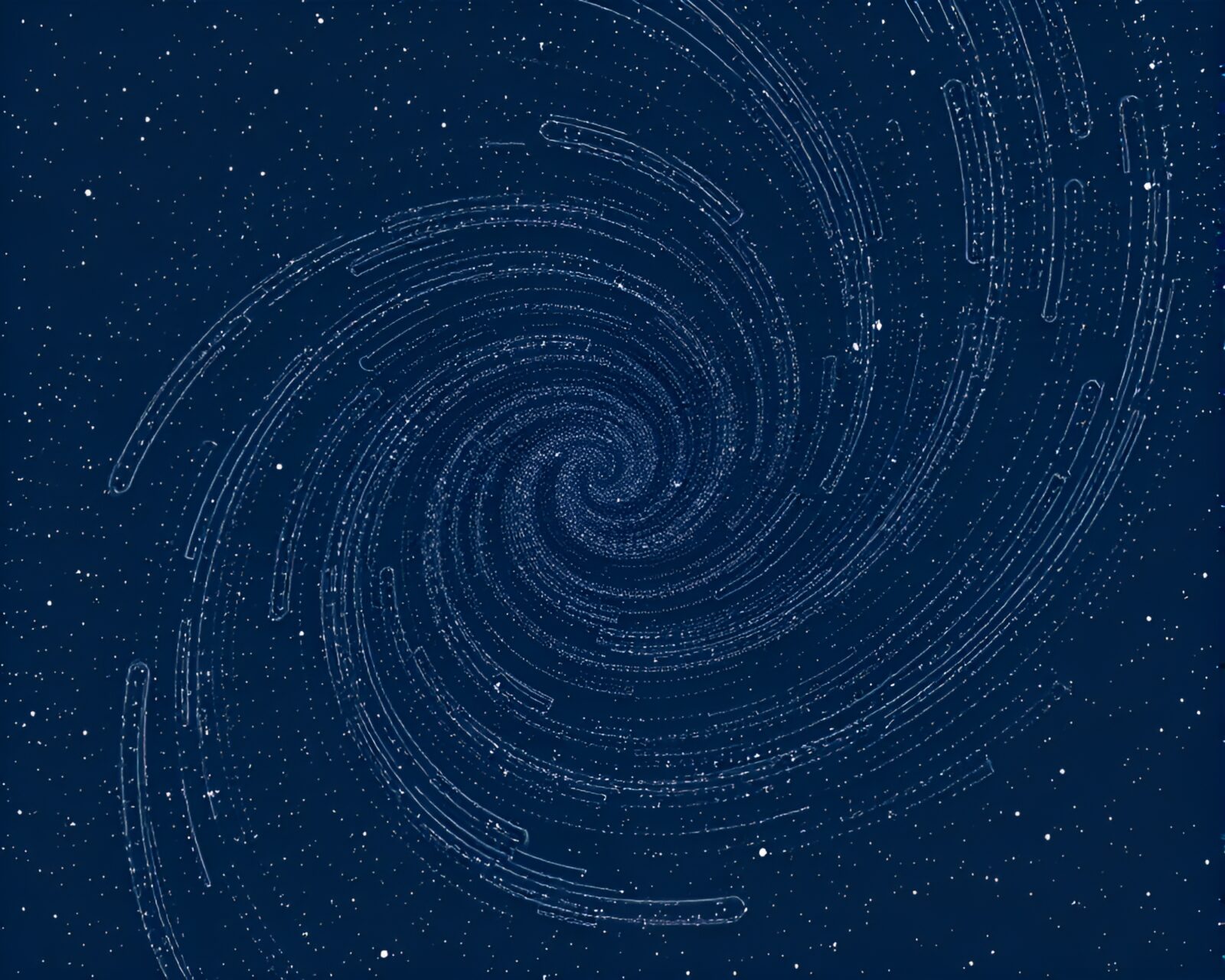 Minimalist design showing alternate universe with swirling galaxy