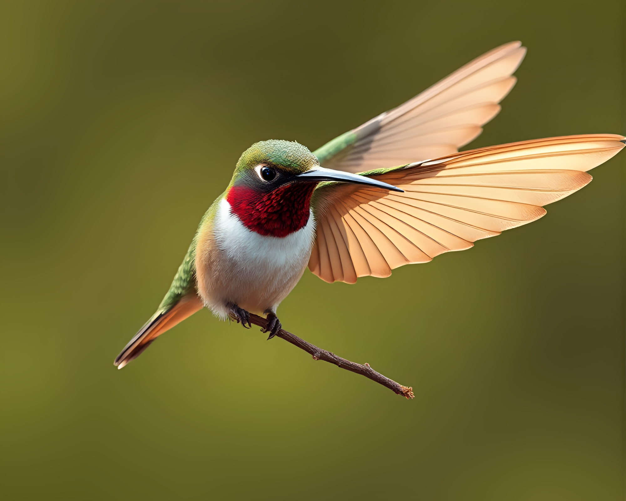 Hummingbird in Cel Shading from High-Angle View – free AI stock image