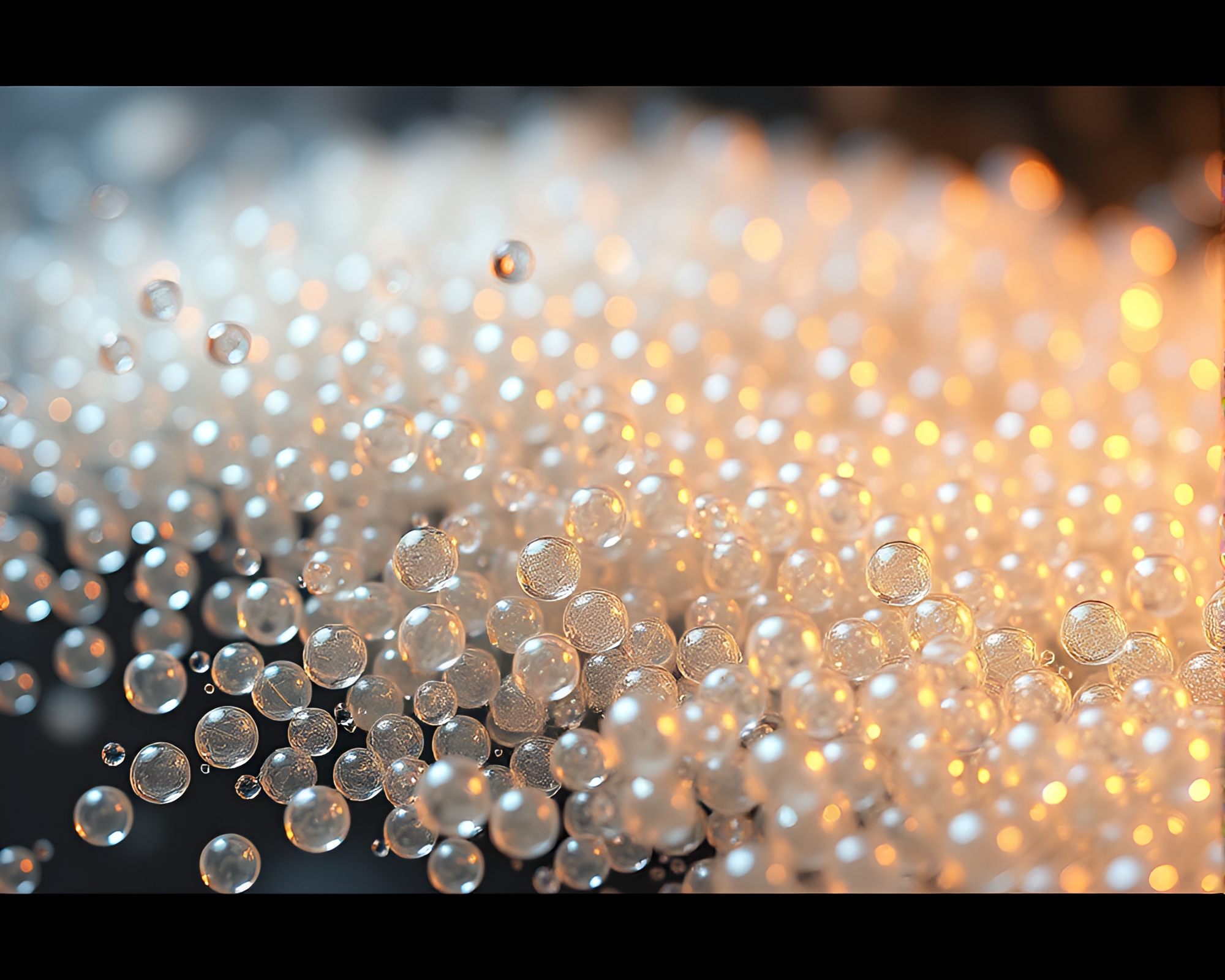 Nanobot Swarm Through Wet Glass Beads – free AI stock image