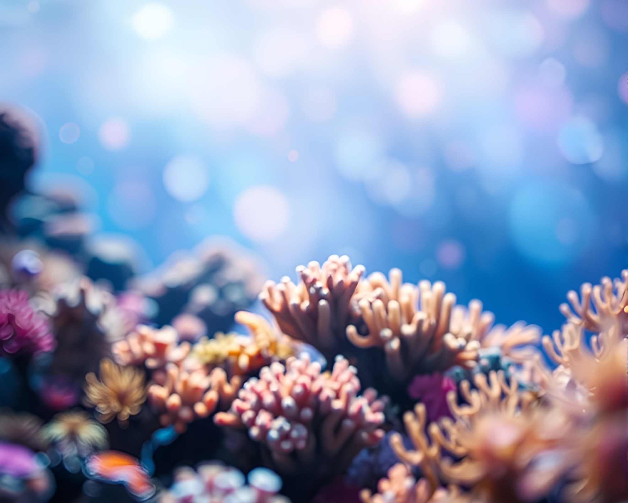 Soothing Reef in Etched Mirage: Dreamy Underwater Landscape – free AI stock image