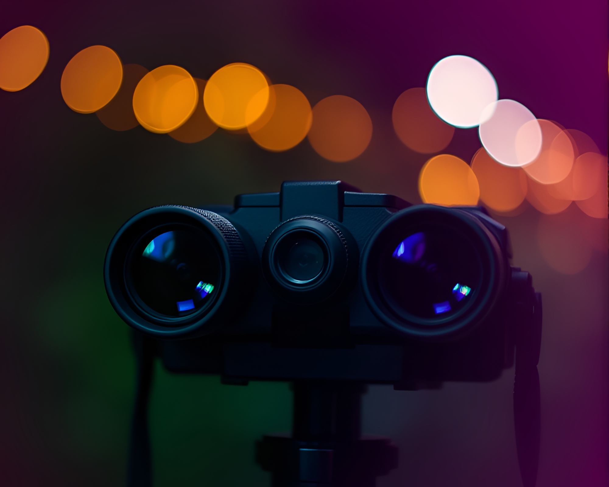 Enigmatic Binoculars: Bokeh Illumination – free AI stock image