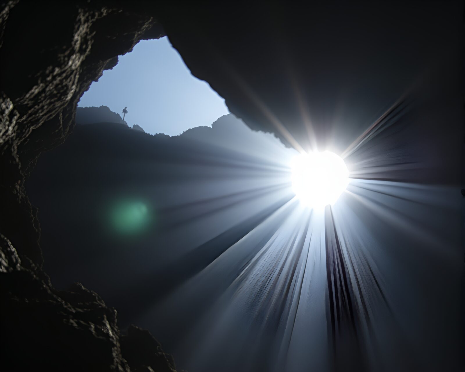 Soft focus image of ancient cave painting with eclipse shadow