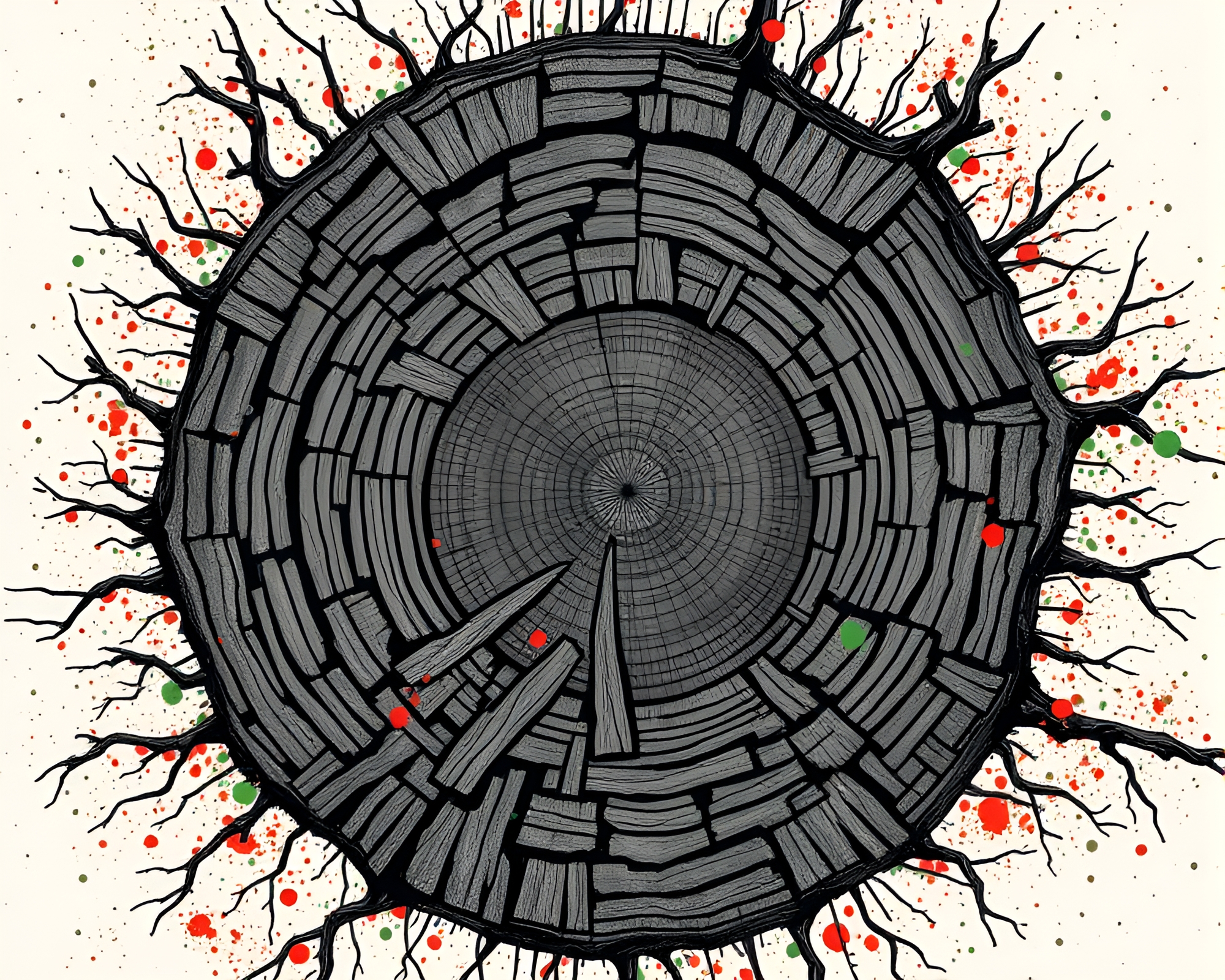 Unearthed Mystical Tree Ring Obelisk – free AI stock image