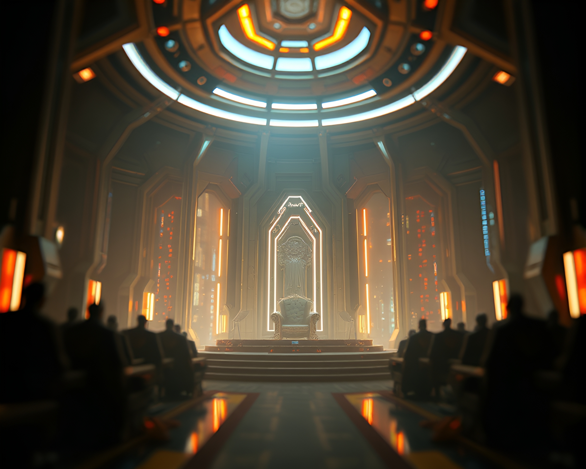 Futuristic Throne Room With Shallow Depth of Field – free AI stock image