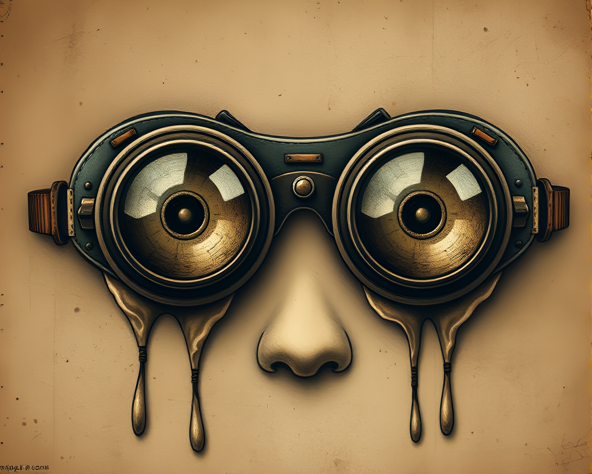 Steampunk Goggles in Earth Tones Illustration – free AI stock image