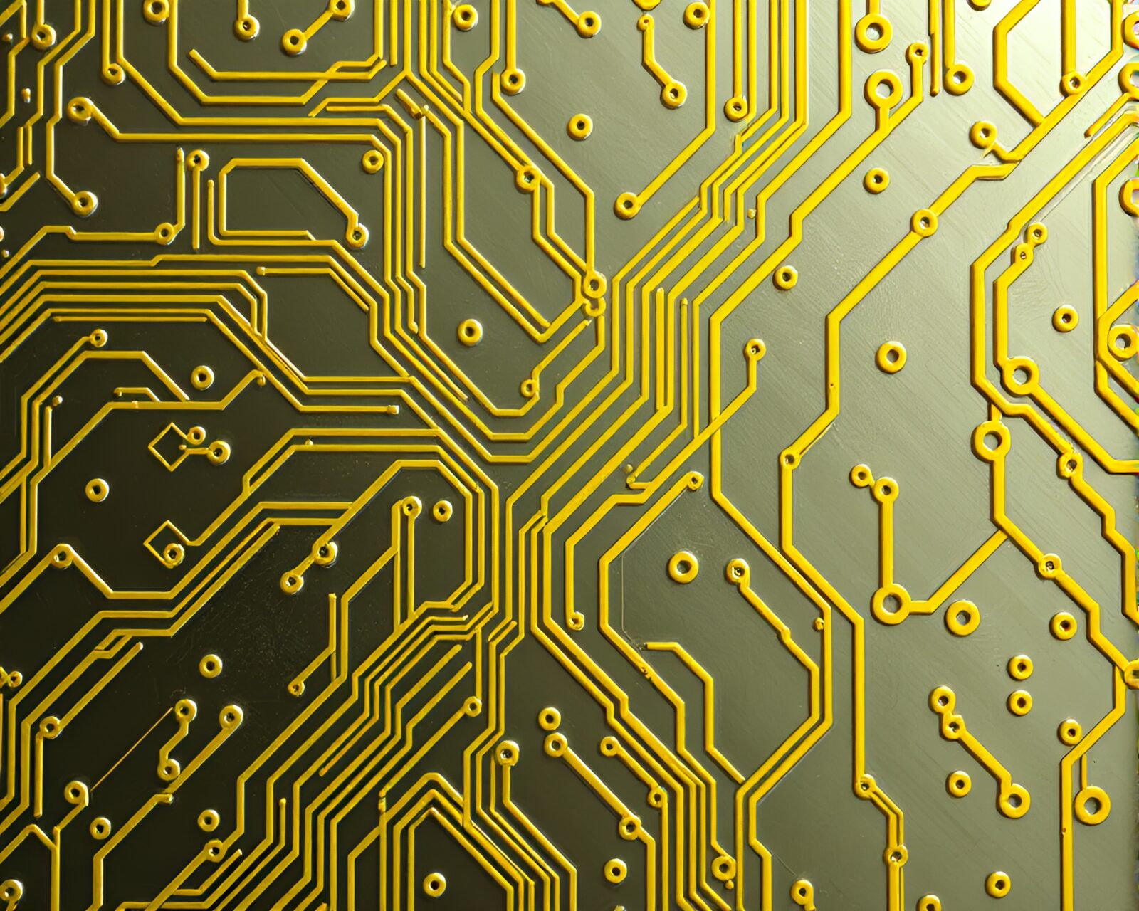 Subsurface scattering lemon yellow circuit board pattern design