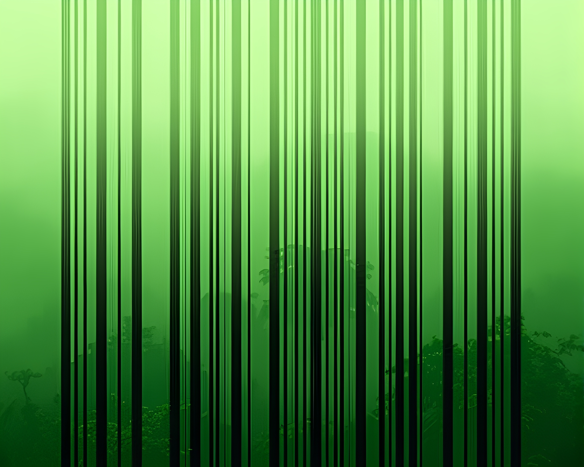 Barcode Stripes Morse Code in a Rainforest Haze – free AI stock image