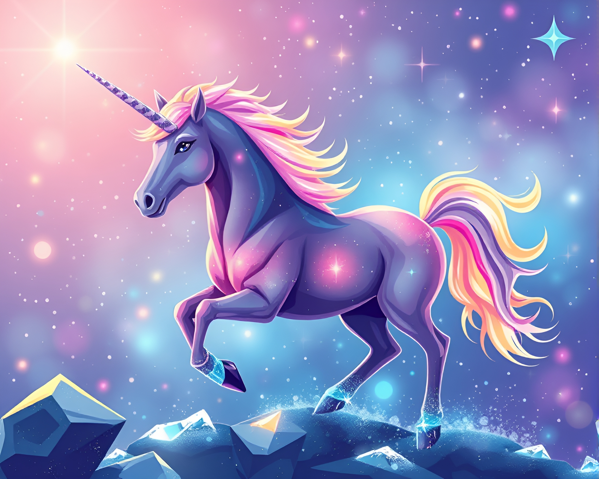 Enchanting Centaur Amongst Shimmering Ice Crystals – free AI stock image