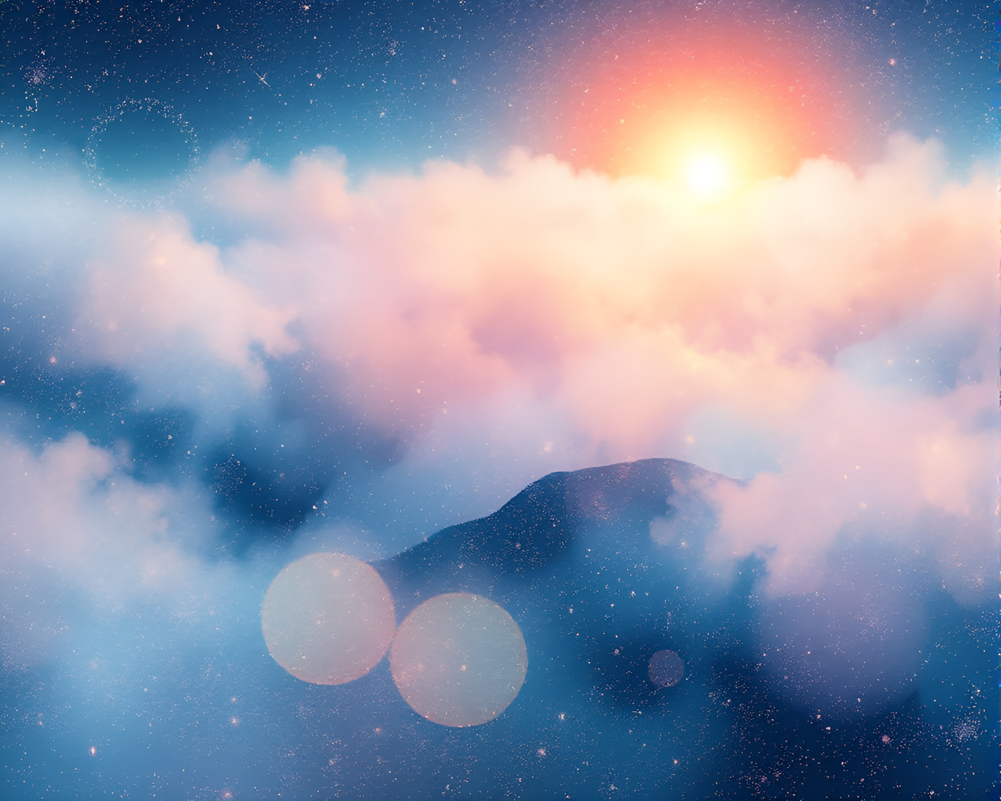 Fog Banks Dance in Abstract Anime Stardust Shimmer – free AI stock image