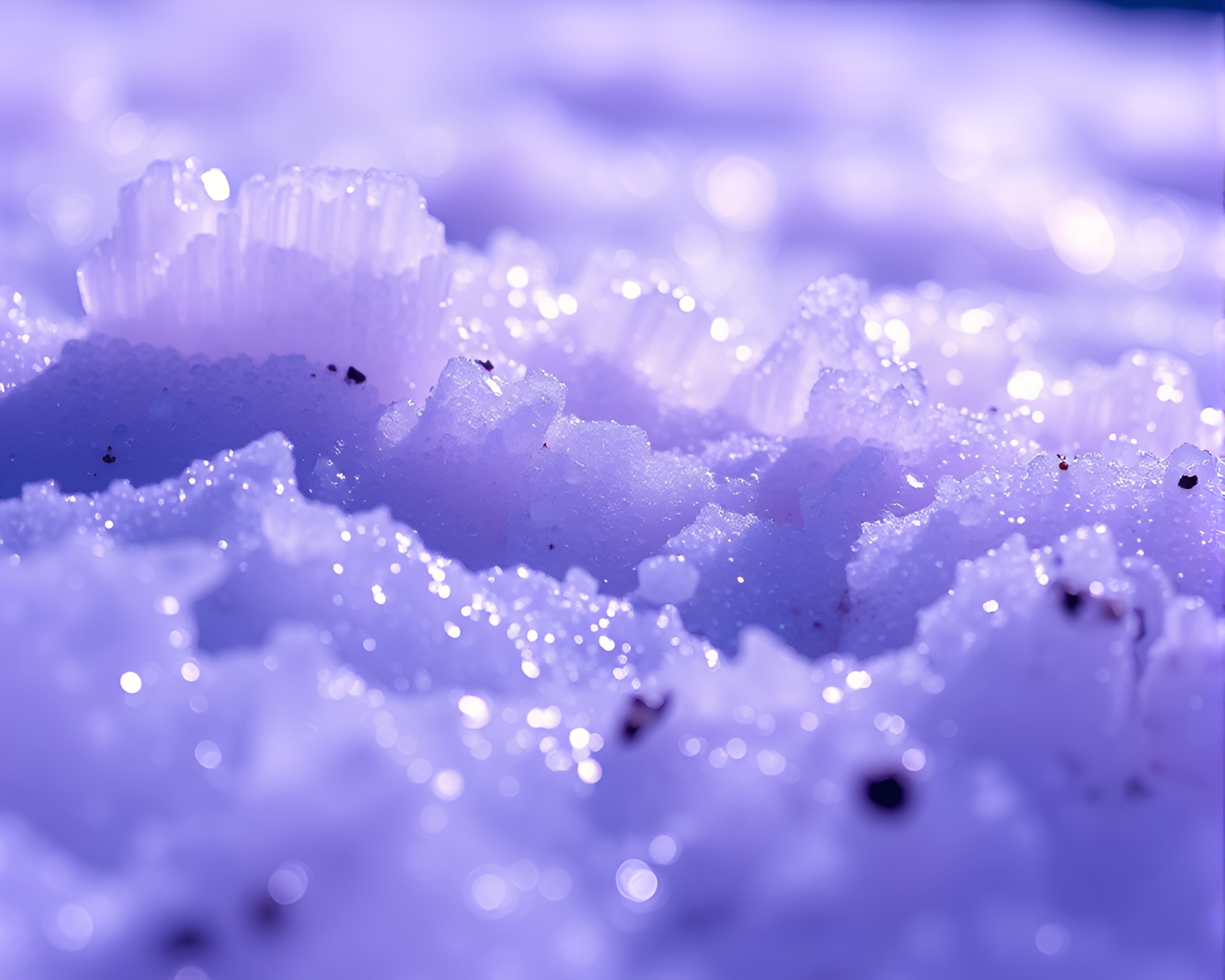 Glistening Glacier in Ultraviolet Aura with Grain Overlay – free AI stock image