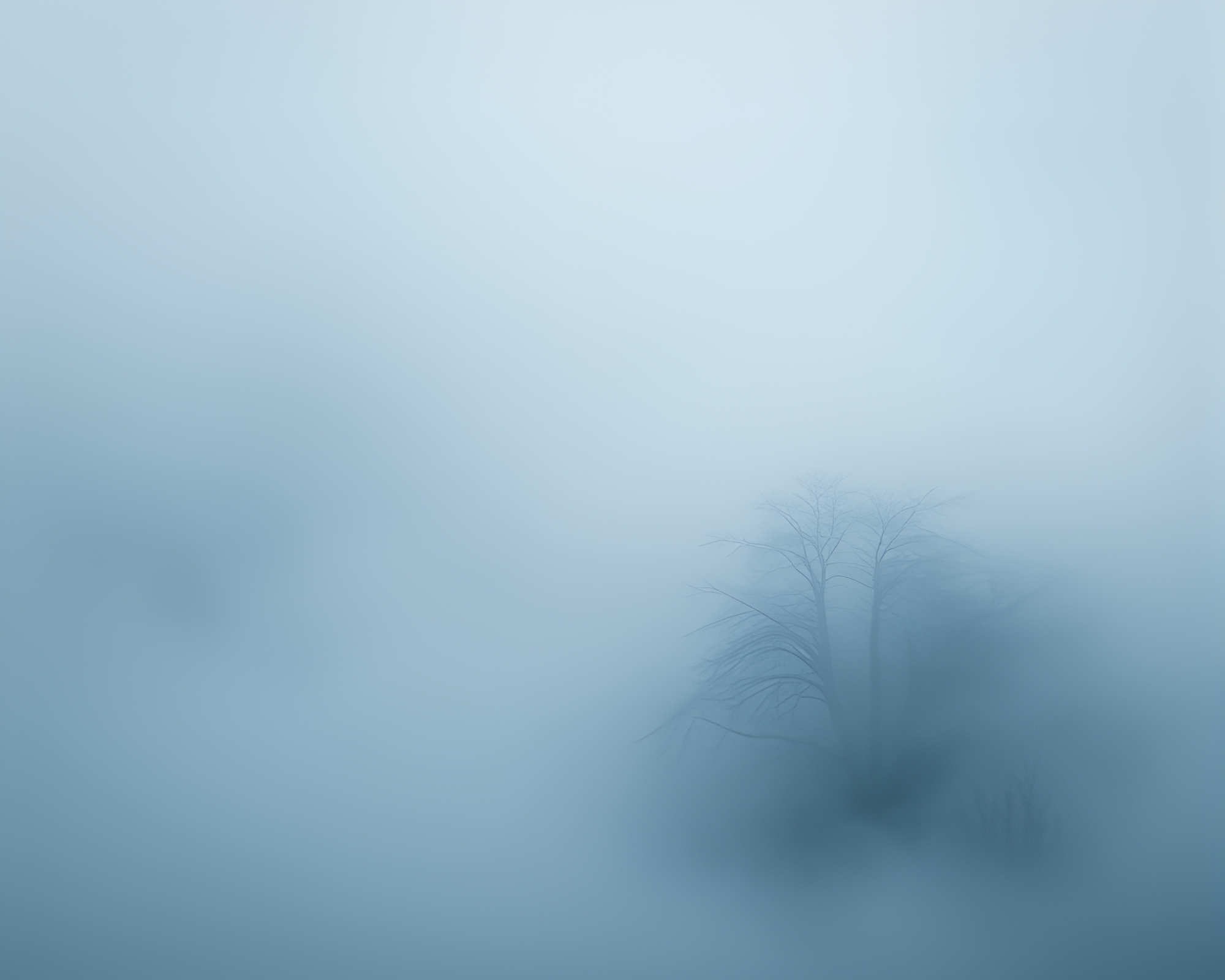 Foggy Croissant Adventure Under Monochrome Blue Skies – free AI stock image