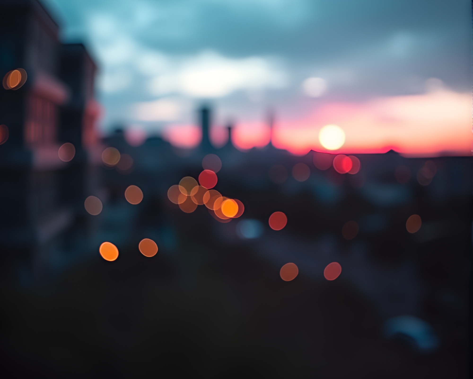 Futuristic Cyborg Awakening in Pink Sunrise Bokeh – free AI stock image