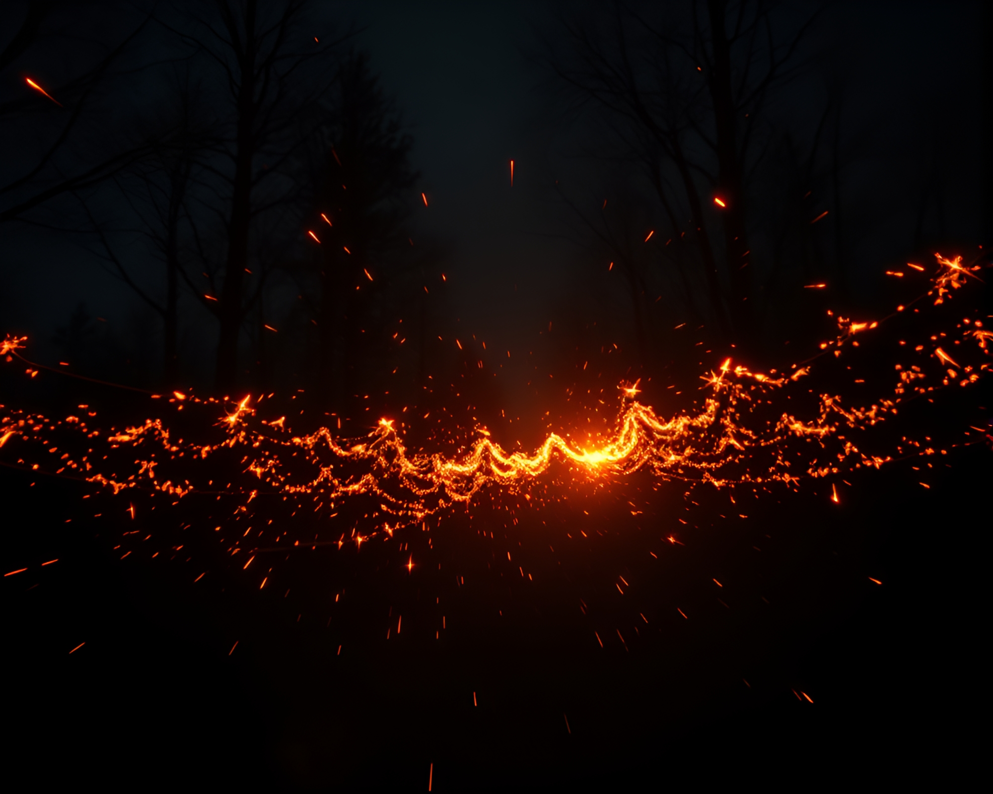 Cthulhu Emerges Amongst Sparkler Trails – free AI stock image