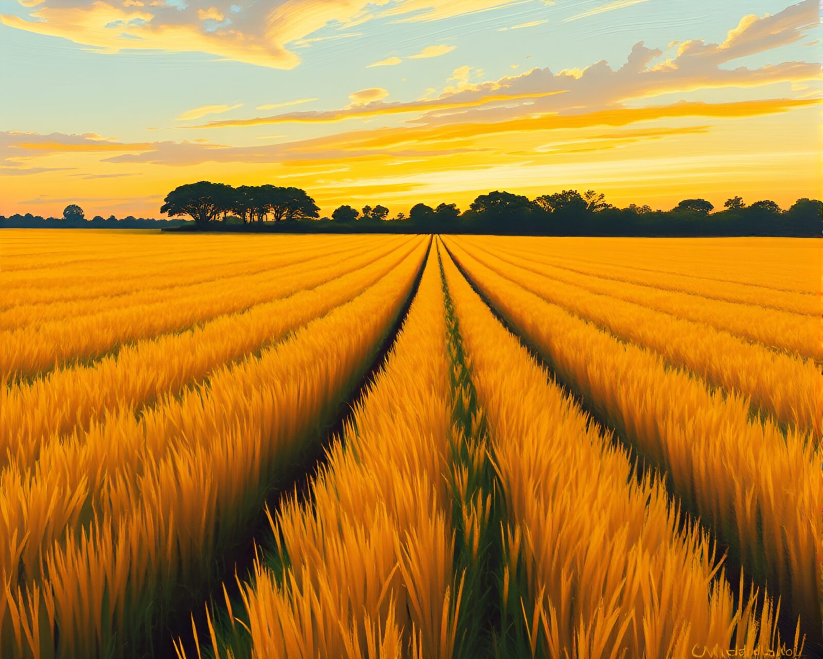Golden Savannah landscape with striking leading lines and vibrant hues.