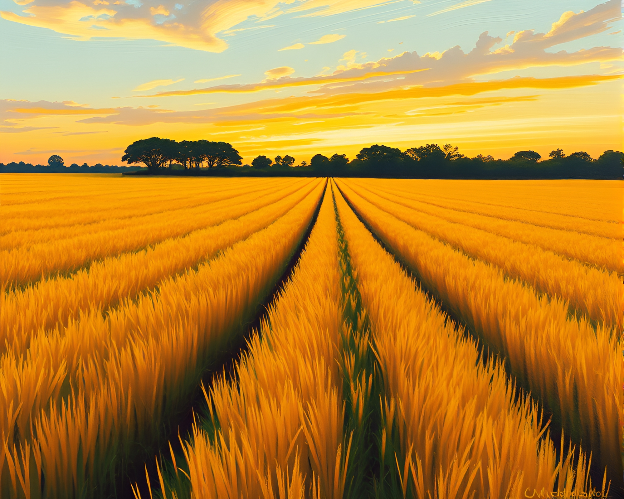 Savannah Sunset: Leading Lines Color Field Masterpiece – free AI stock image