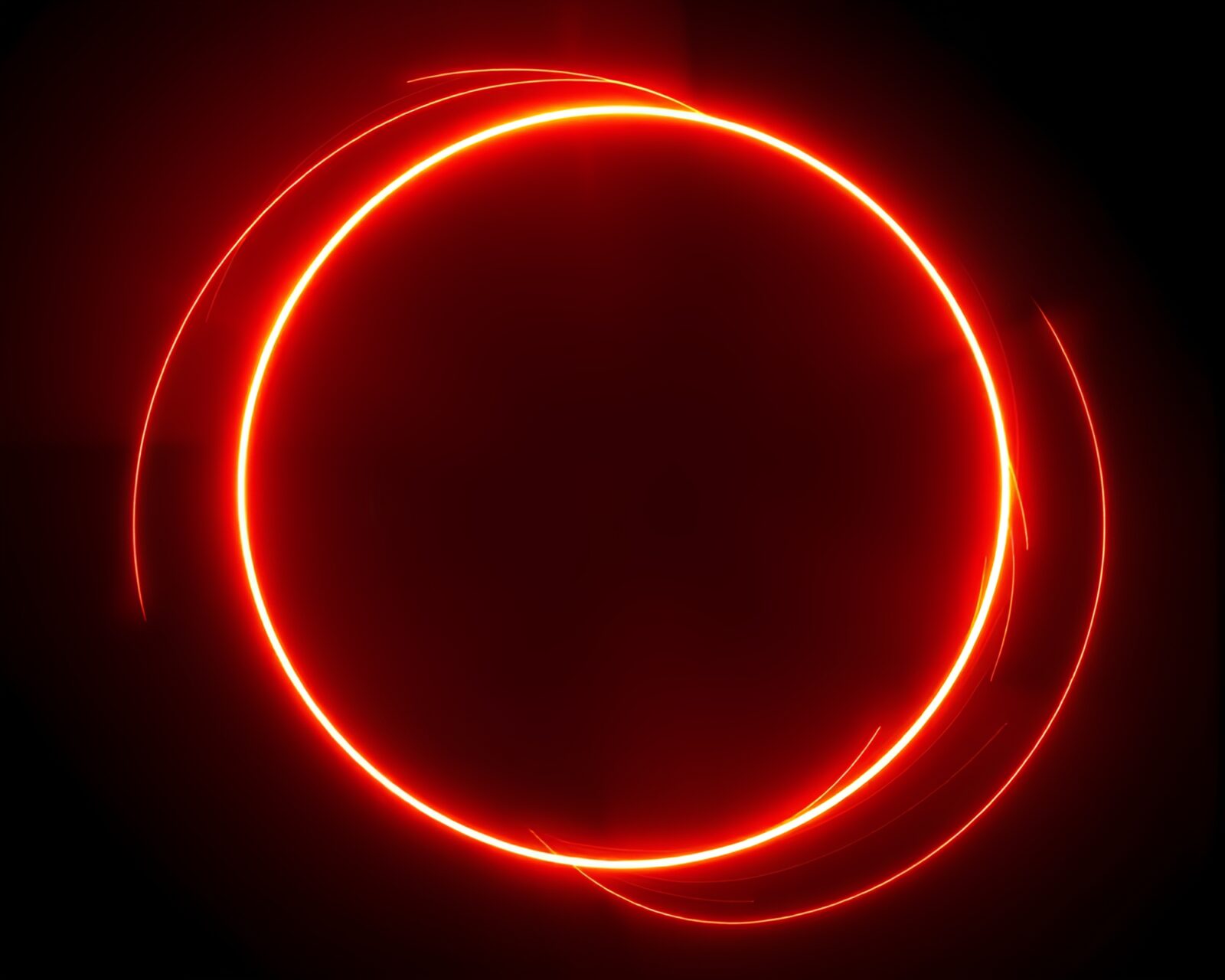 Glowing neon magic circle pattern with streaks of light