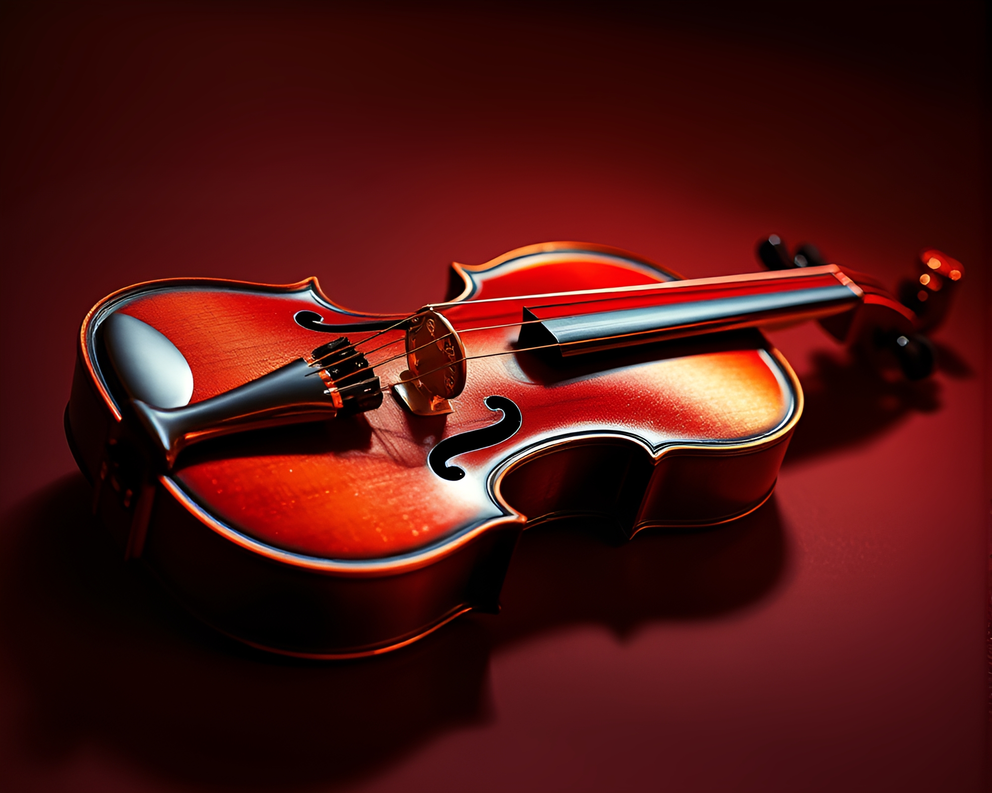 Elegant Violin with Foil Stamp – free AI stock image