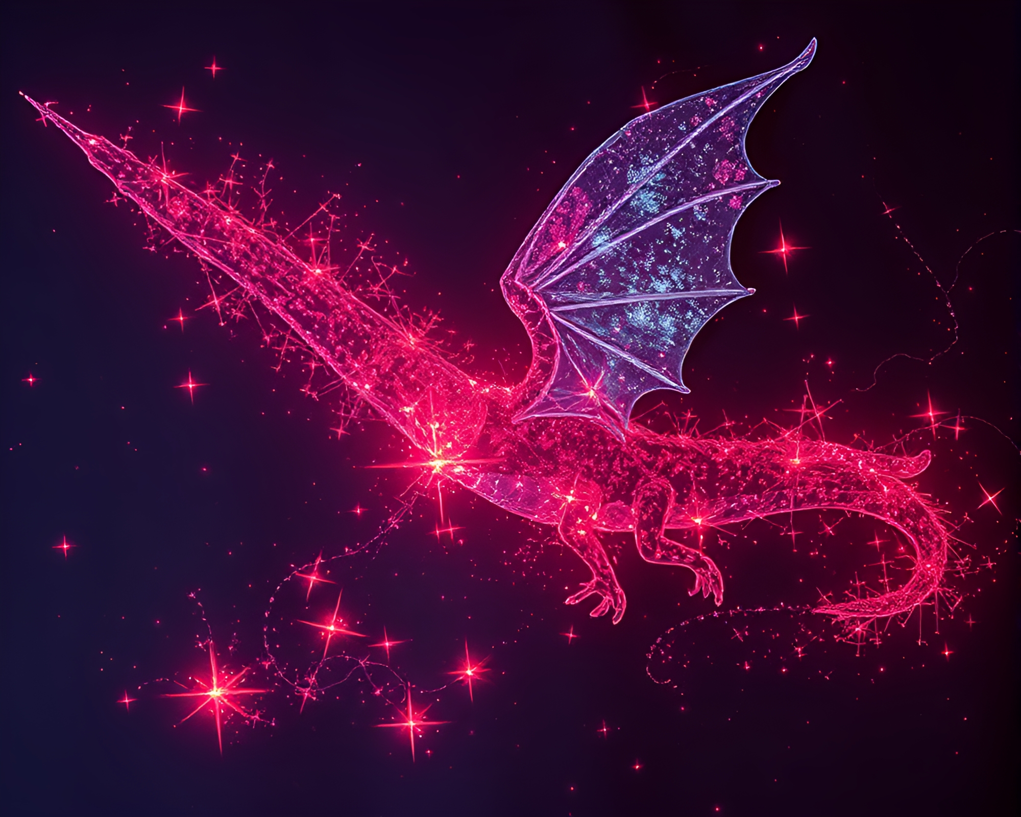 Celestial Dragon in Firefly Light on Paper Texture – free AI stock image
