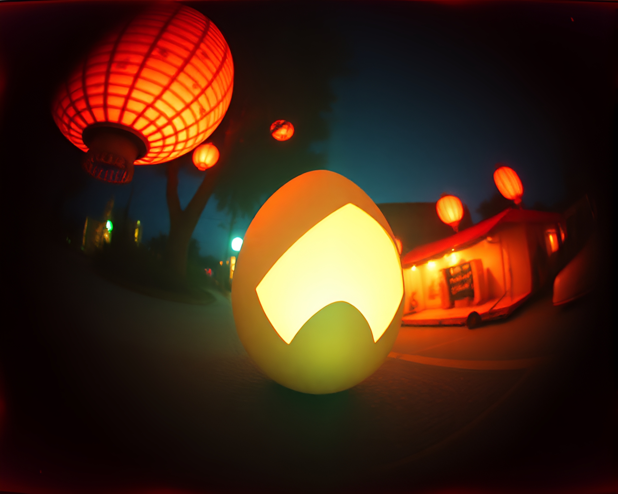 Dragon Egg Fisheye World Overexposed Brightness Retro Film – free AI stock image