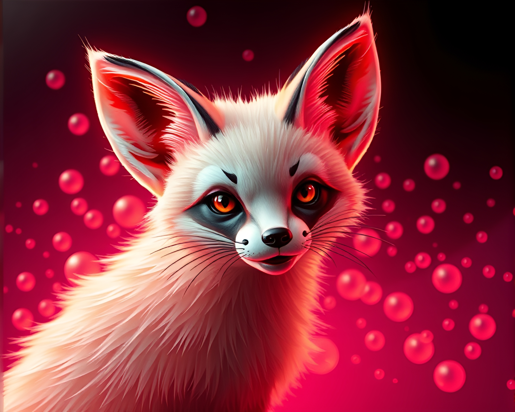 Fennec Fox Bubble Cluster Neon Graffiti Art – free AI stock image