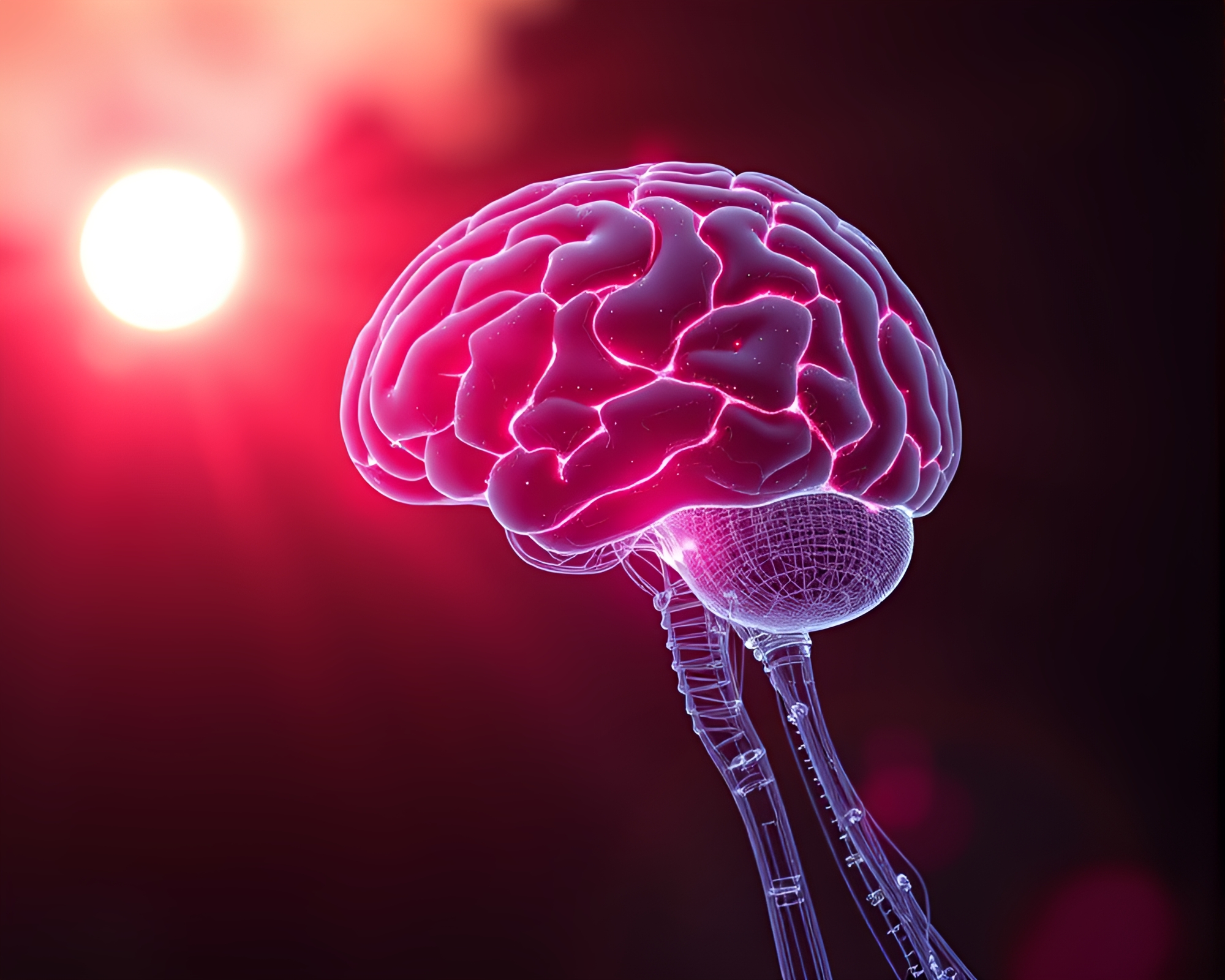 Artificial Intelligence Brain at Sunrise Lens Flare – free AI stock image