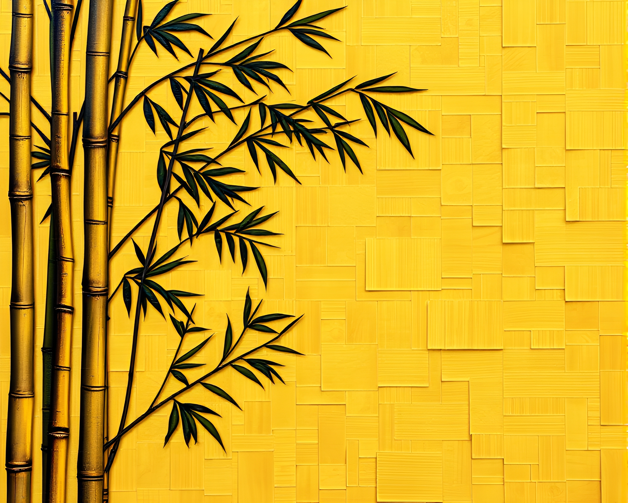 Enchanting Bamboo Flute Library Mural Composition – free AI stock image