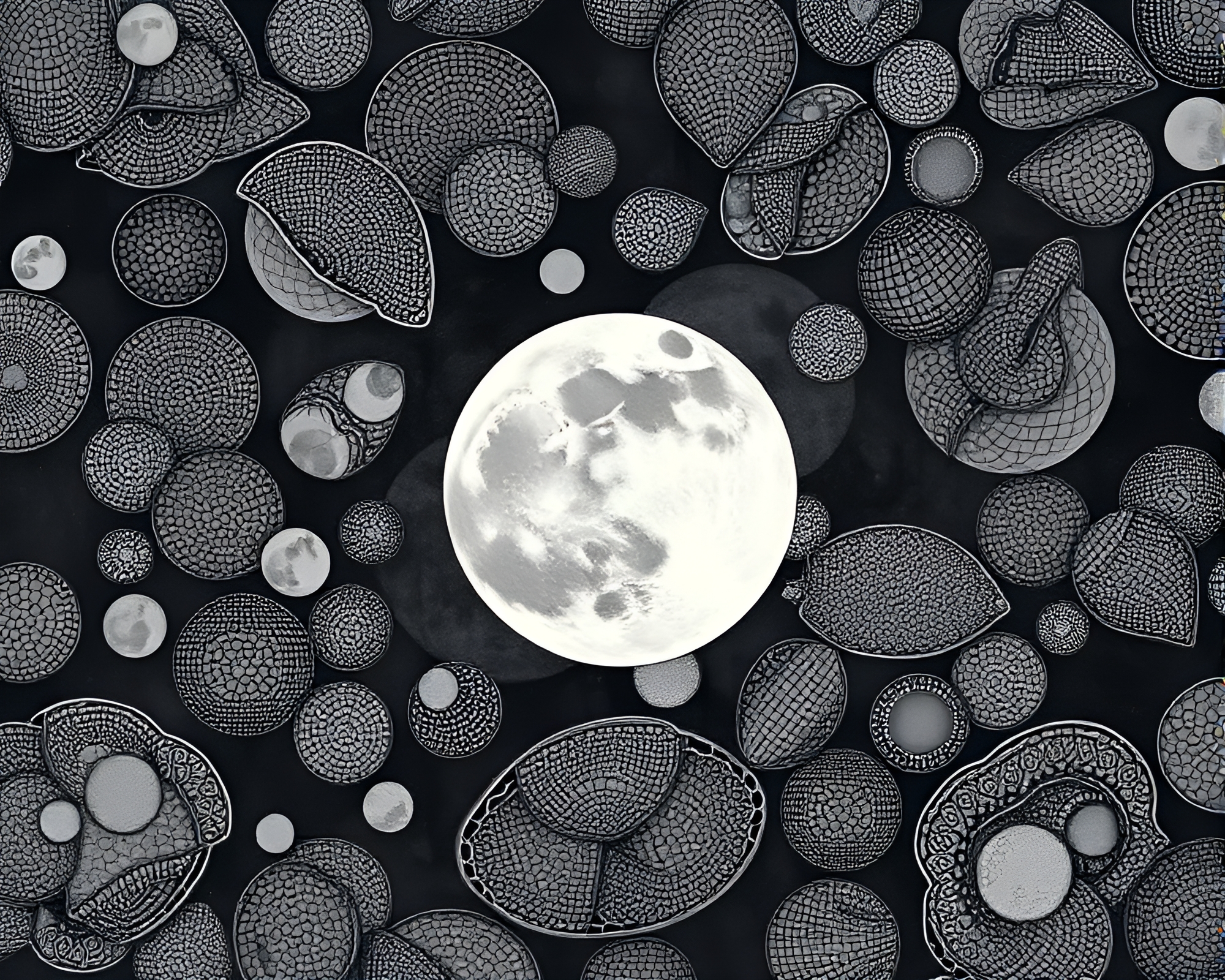 Savannah Moonlight in Intricate Egg Tempera Patterns – free AI stock image