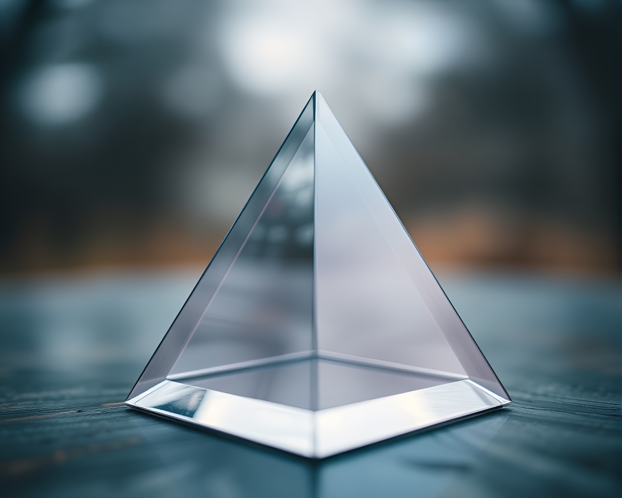 Surreal Glass Pyramid in Pastel Motion Blur – free AI stock image