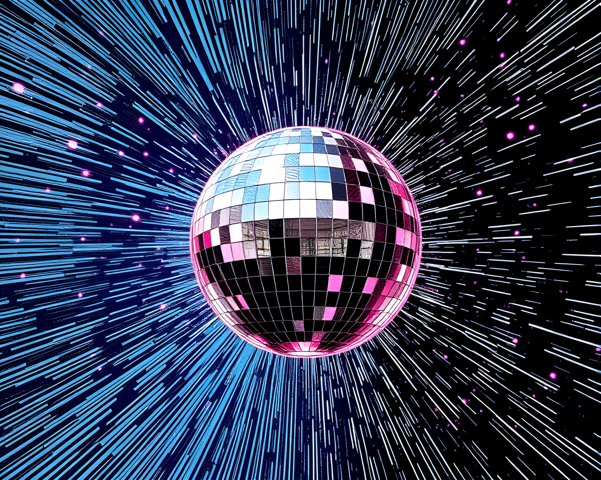 Neon Disco Glitch Art Pop Scene – free AI stock image