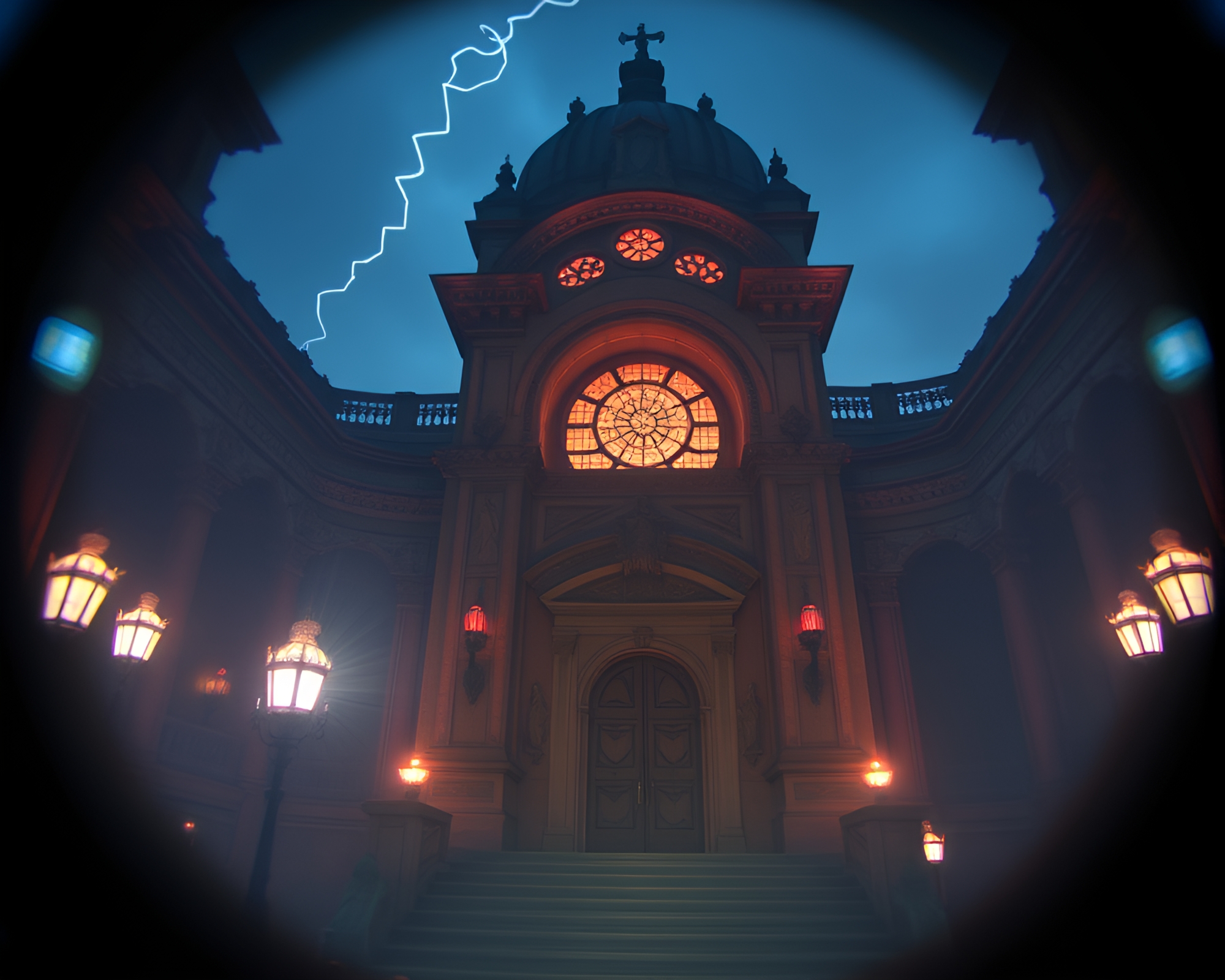 Banshee Sorcery Aura in Split Focus Architectural Rendering – free AI stock image