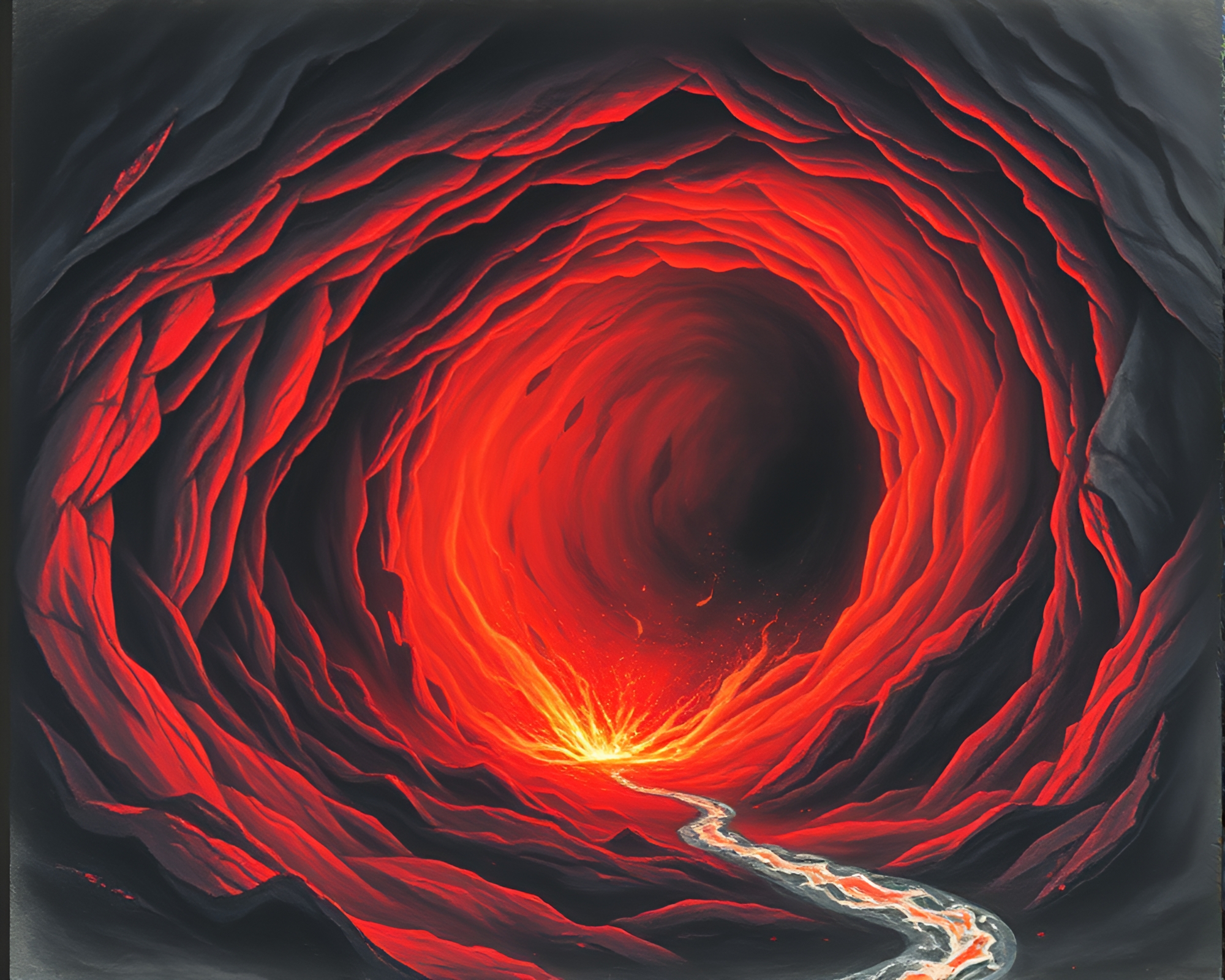 Enigmatic Cave Art: Volcanic Swirl – free AI stock image