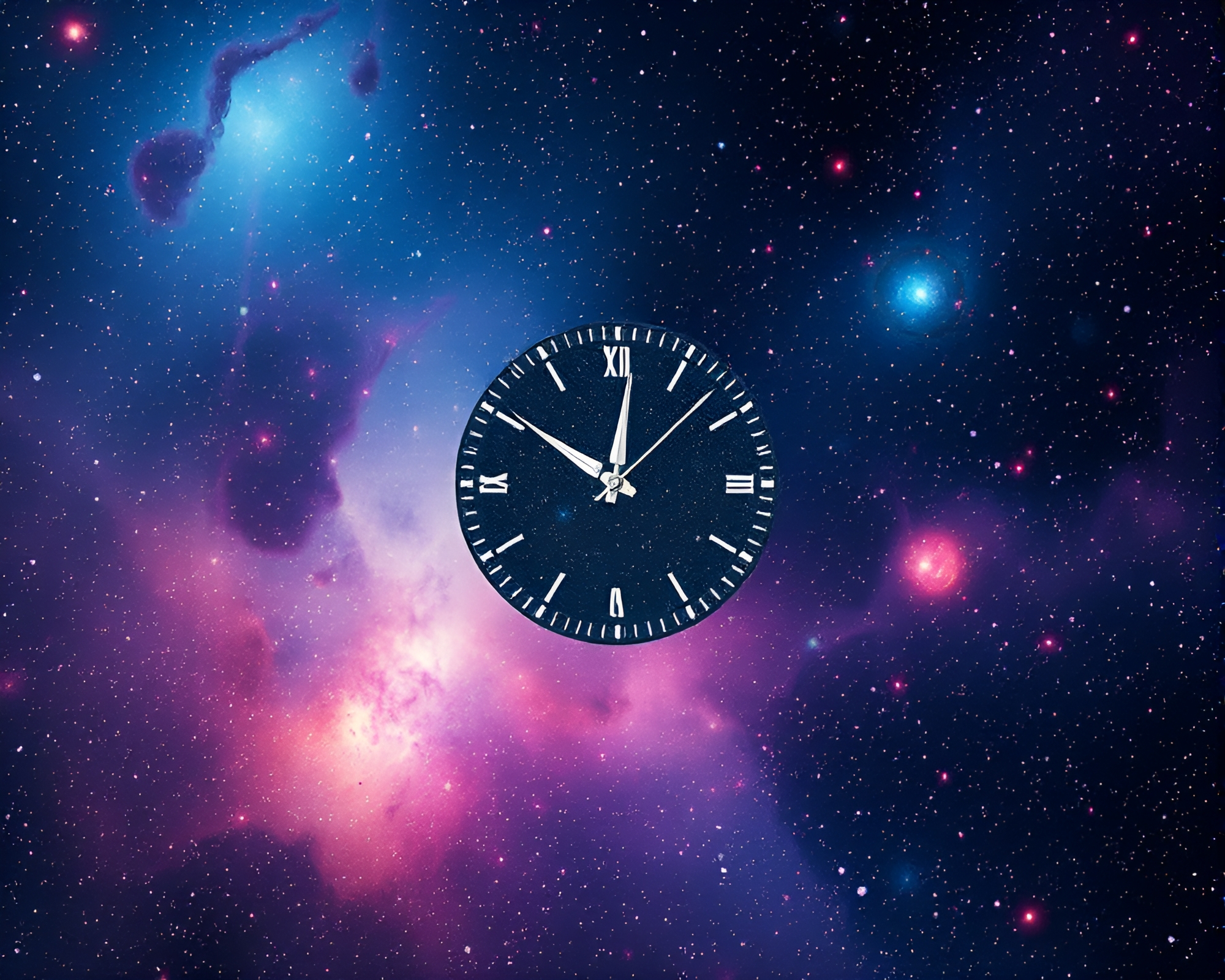 Stippled Utopia: Chrono Cosmic Clock Nebula – free AI stock image