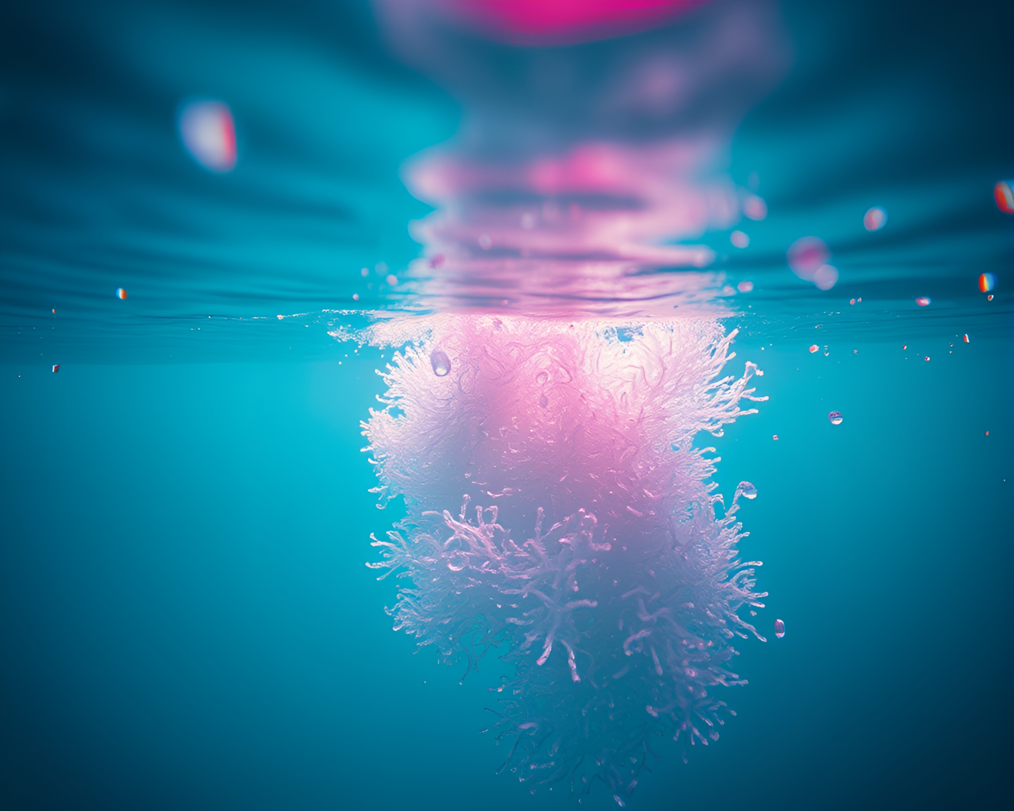 Submersible Biodome in Magenta Hues with Chromatic Aberration – free AI stock image