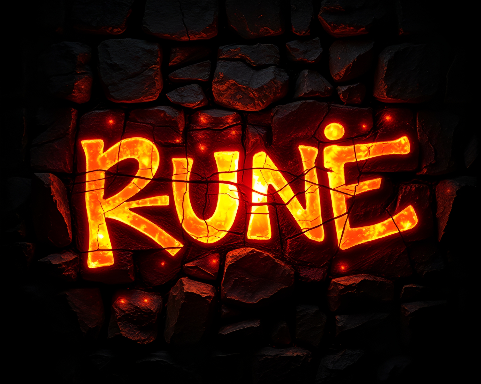 Glowing Rune Stone in Graffiti Mosaic Light – free AI stock image