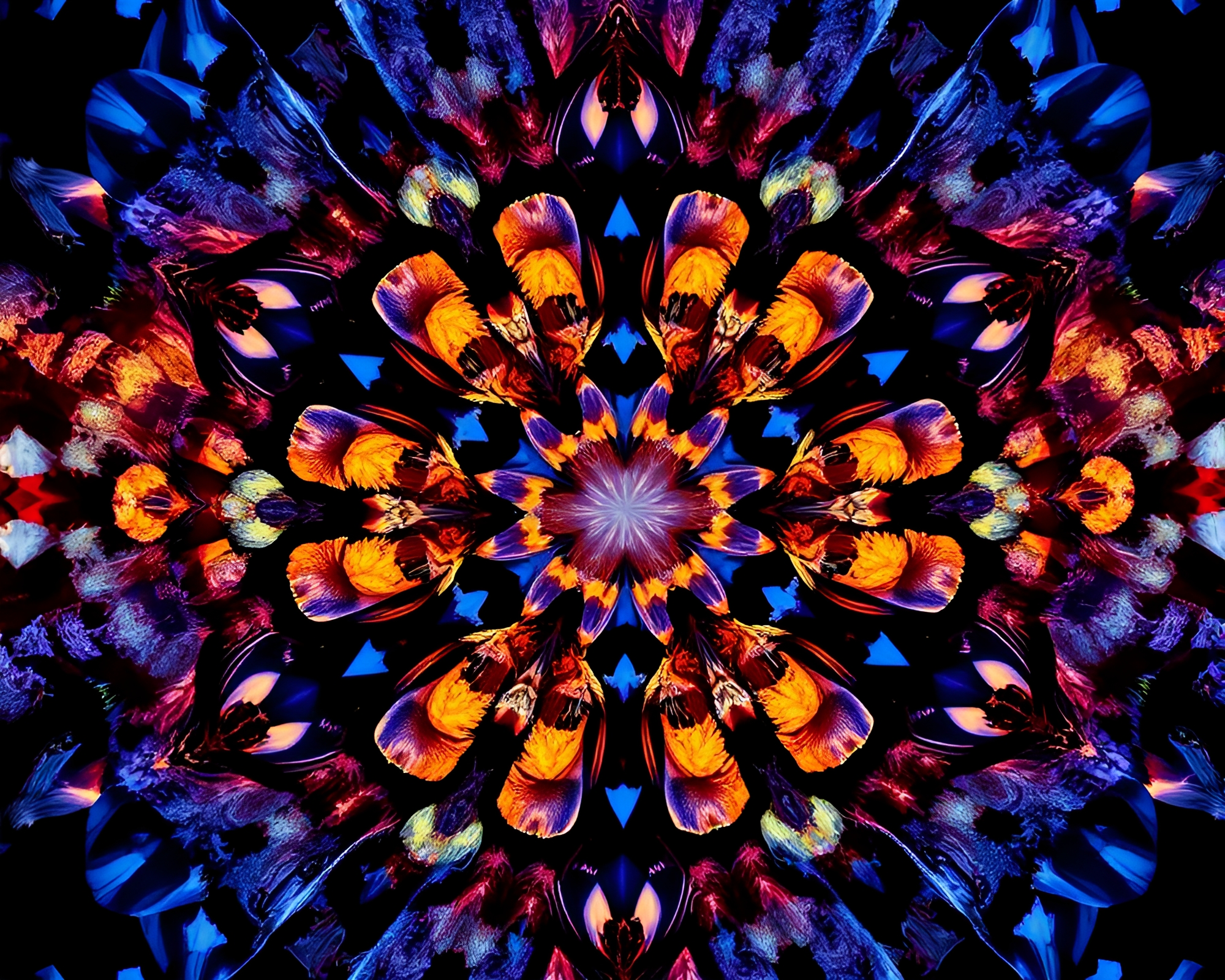 Fractal Twilight: Écorché Kaleidoscope Study – free AI stock image