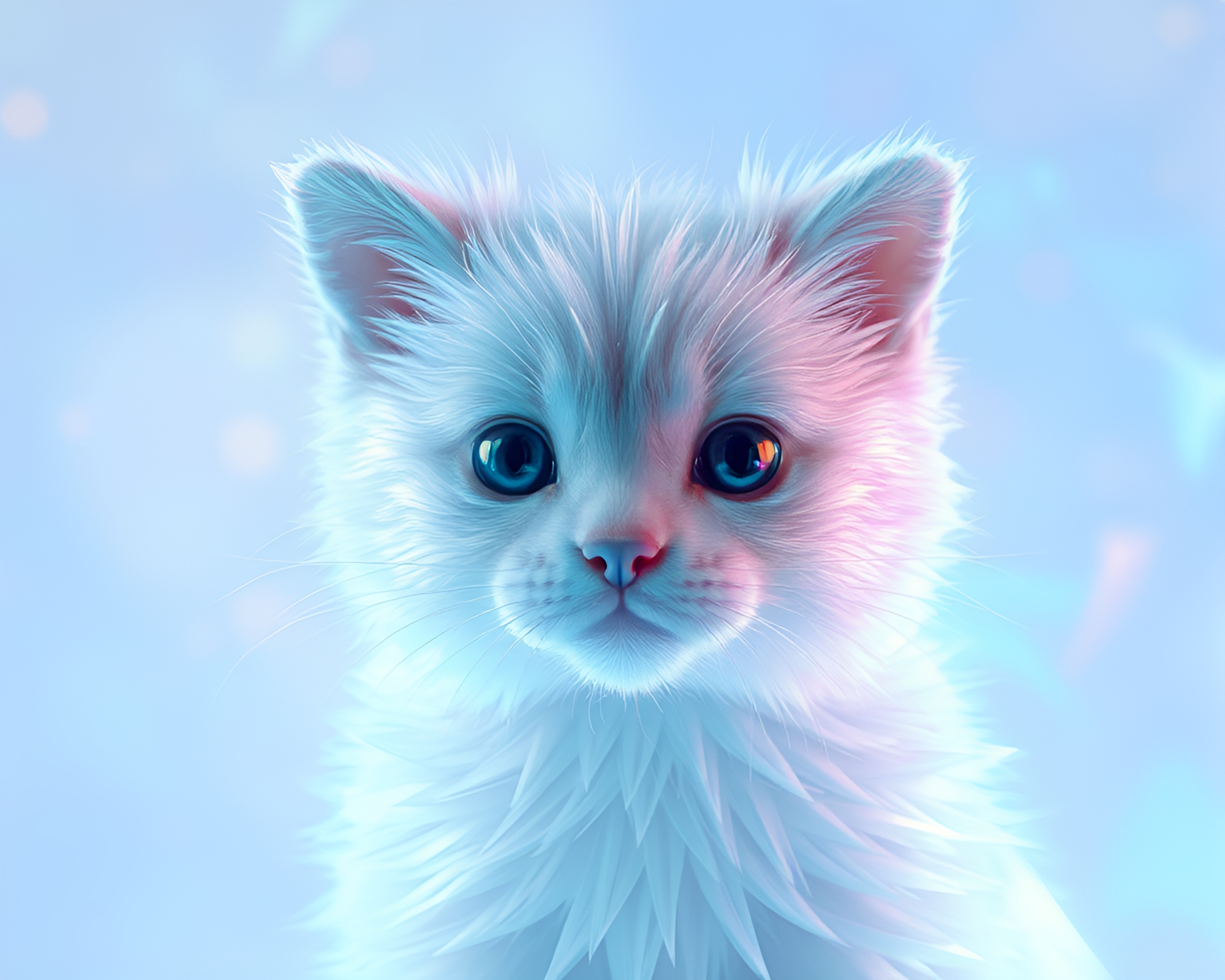 Holographic Pet under Aurora Lights on Paper Textures – free AI stock image