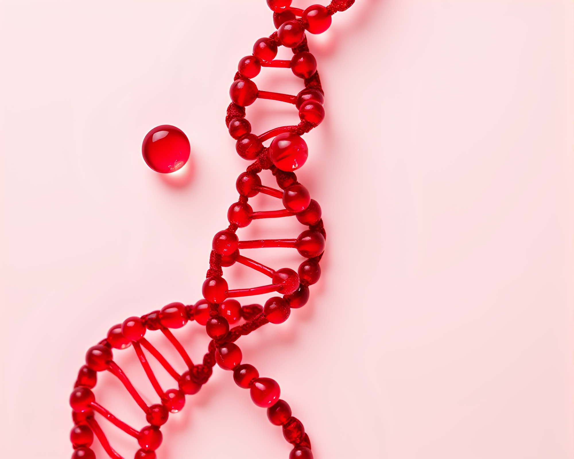 DNA Helix in Ruby Red Tattoo Flash Art – free AI stock image