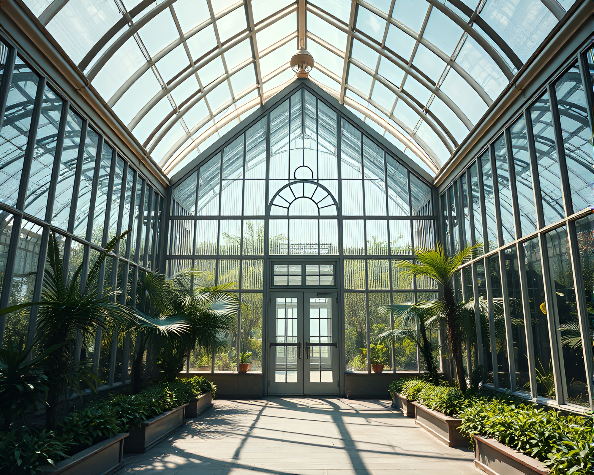 Intricate Glass Greenhouse Comic Book Composition – free AI stock image