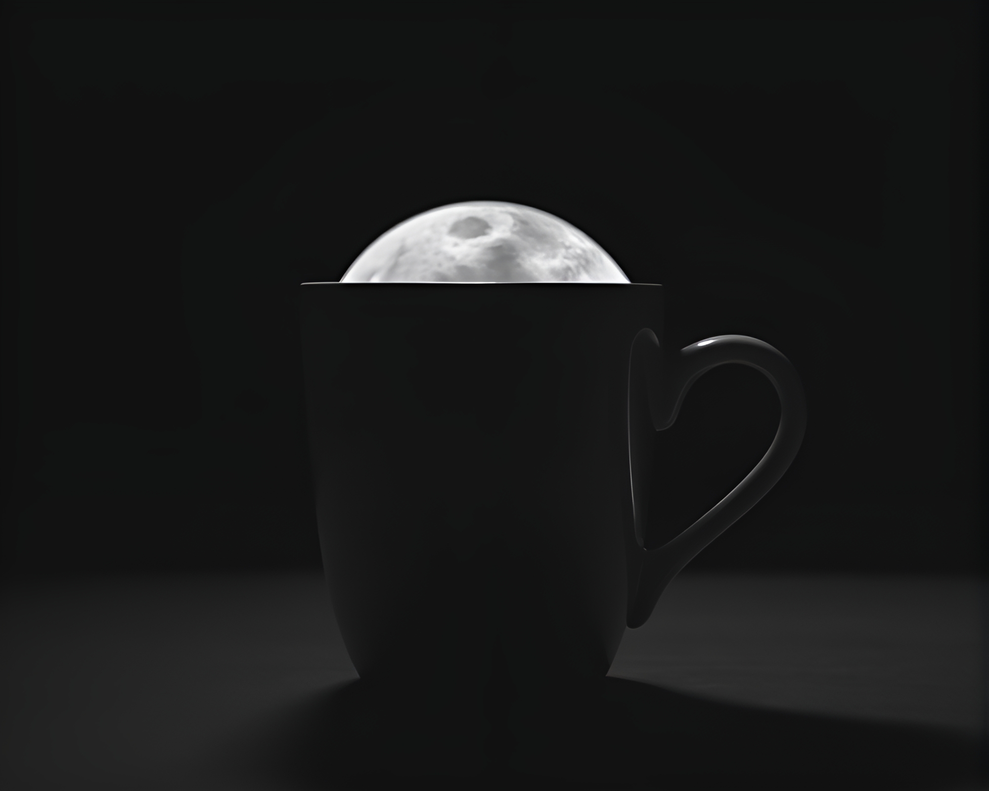 Chromatic Coffee Cup in Lunar Neural Style – free AI stock image