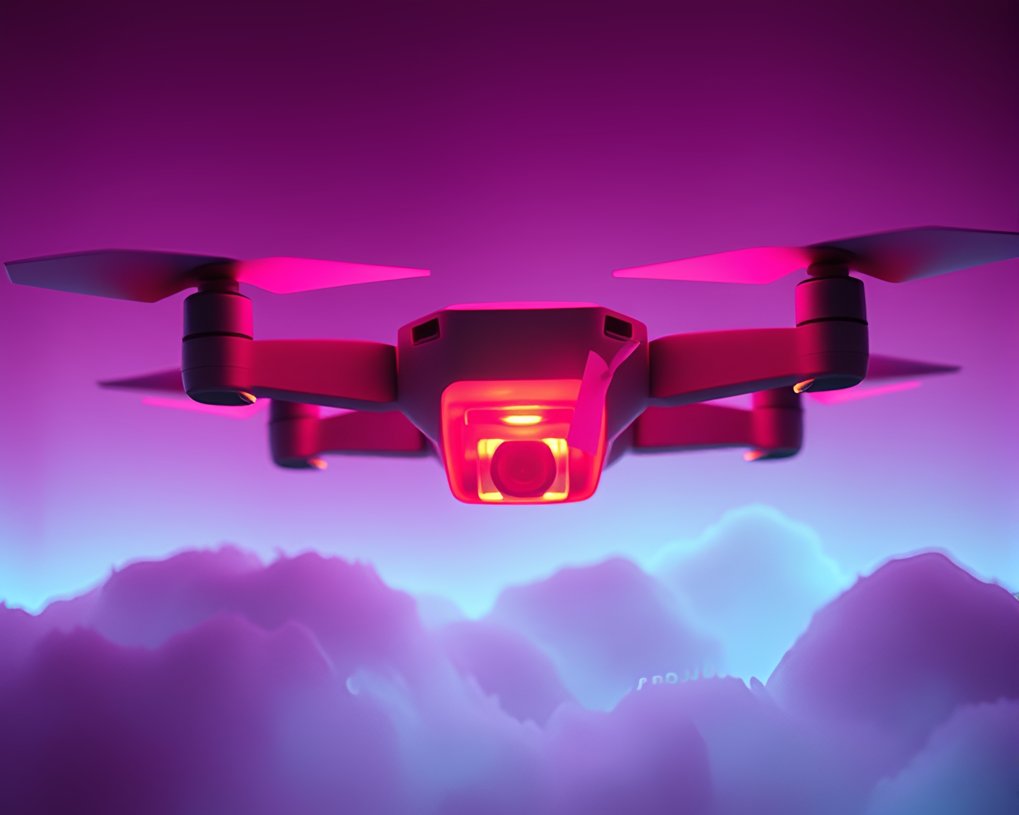 Aurora Infrared Drone Capturing Retro Futurism Paper Tears – free AI stock image