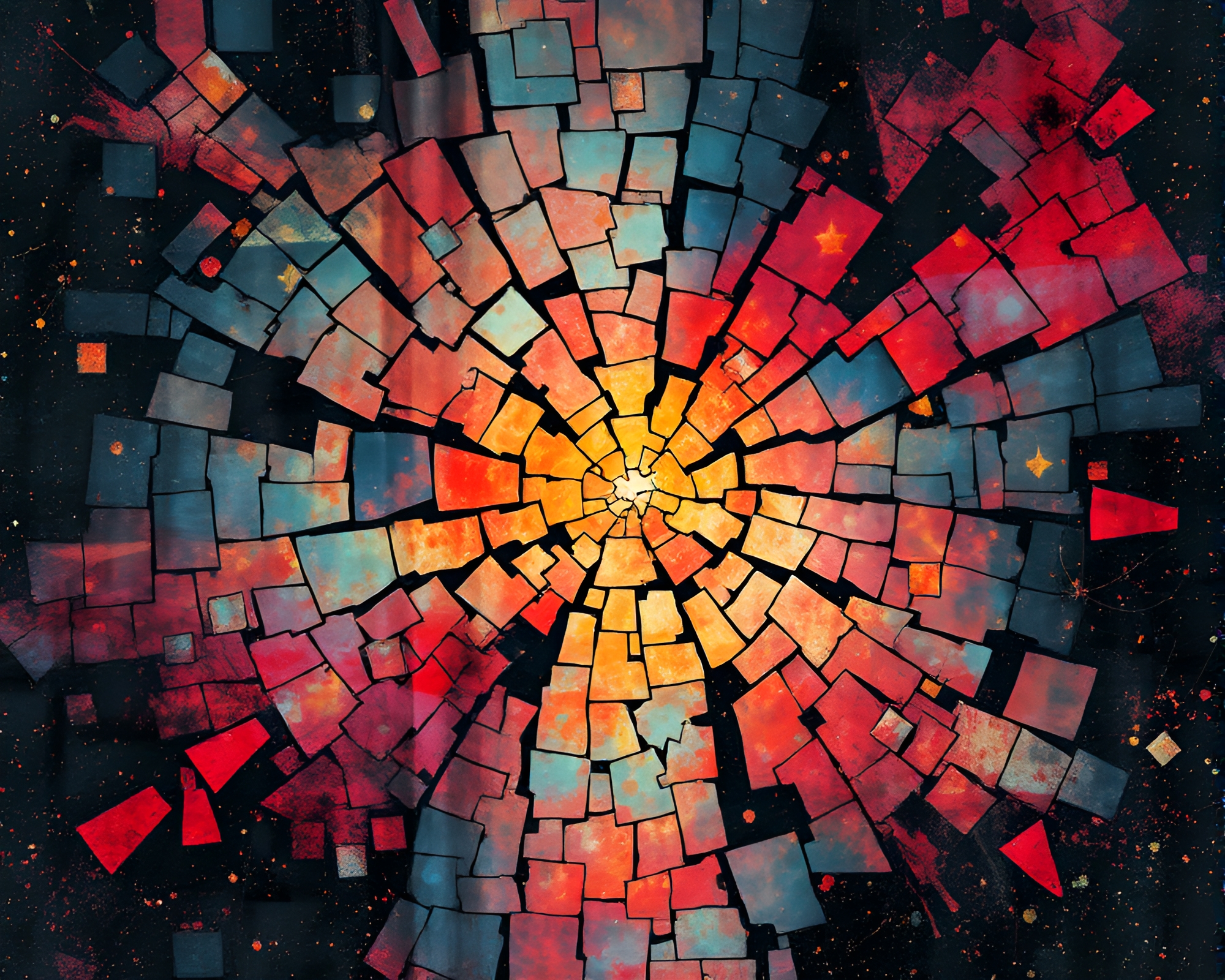 Ethereal Cosmic Horror: Fragmented Watercolor Nightmare – free AI stock image