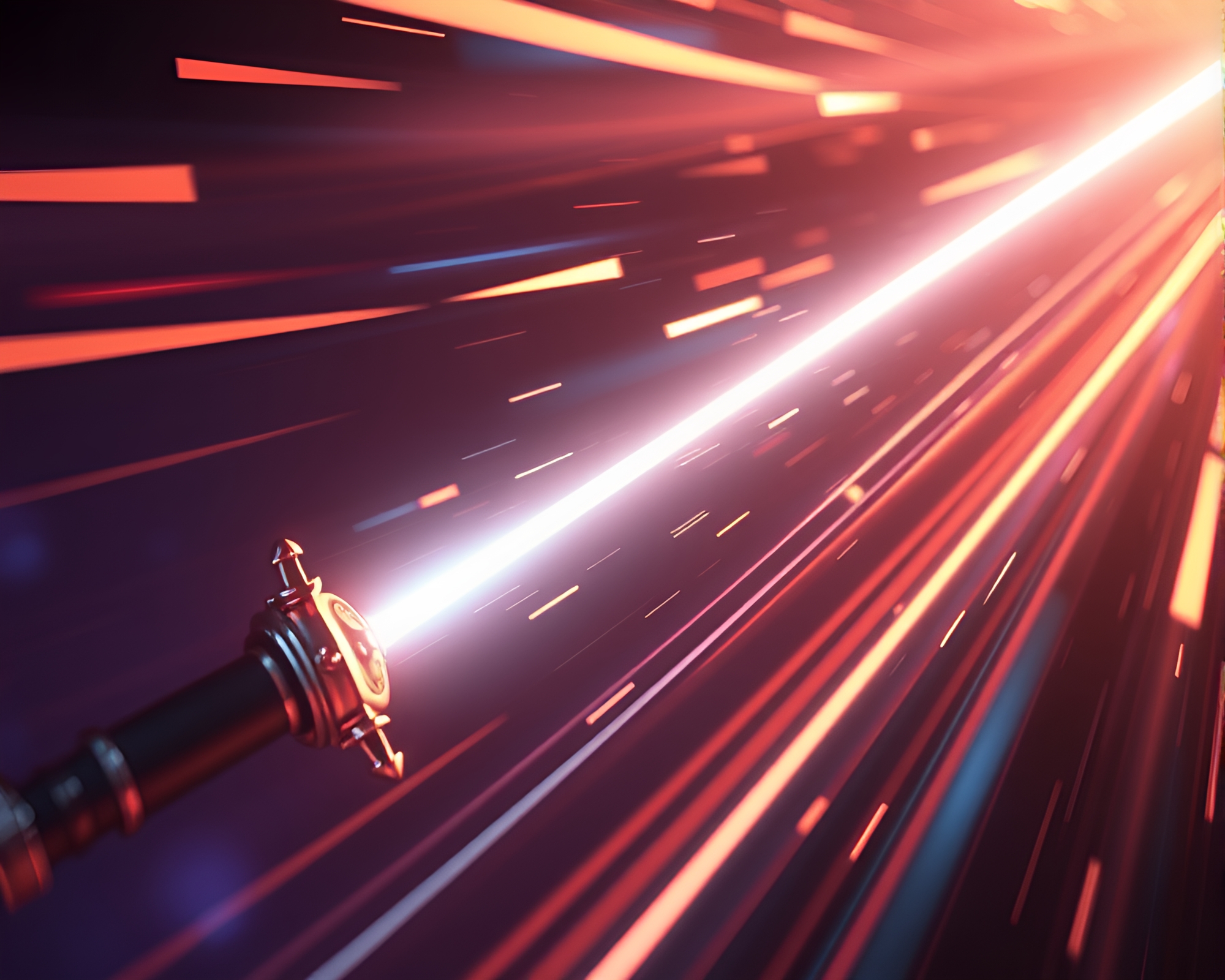 Laser Sword Duel in Metallic Sparkle – free AI stock image