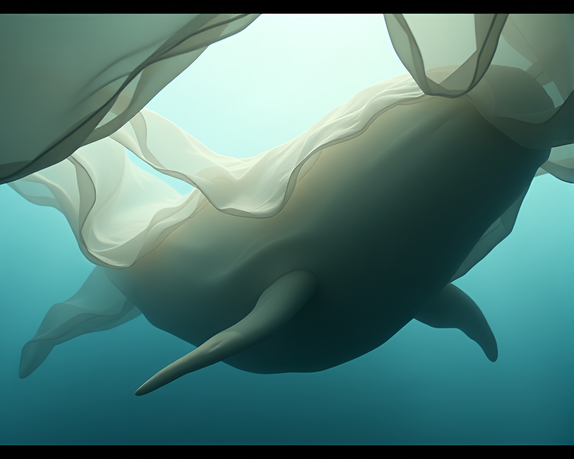 Leviathan in Fabric Folds: Stop-Motion Animation Still – free AI stock image