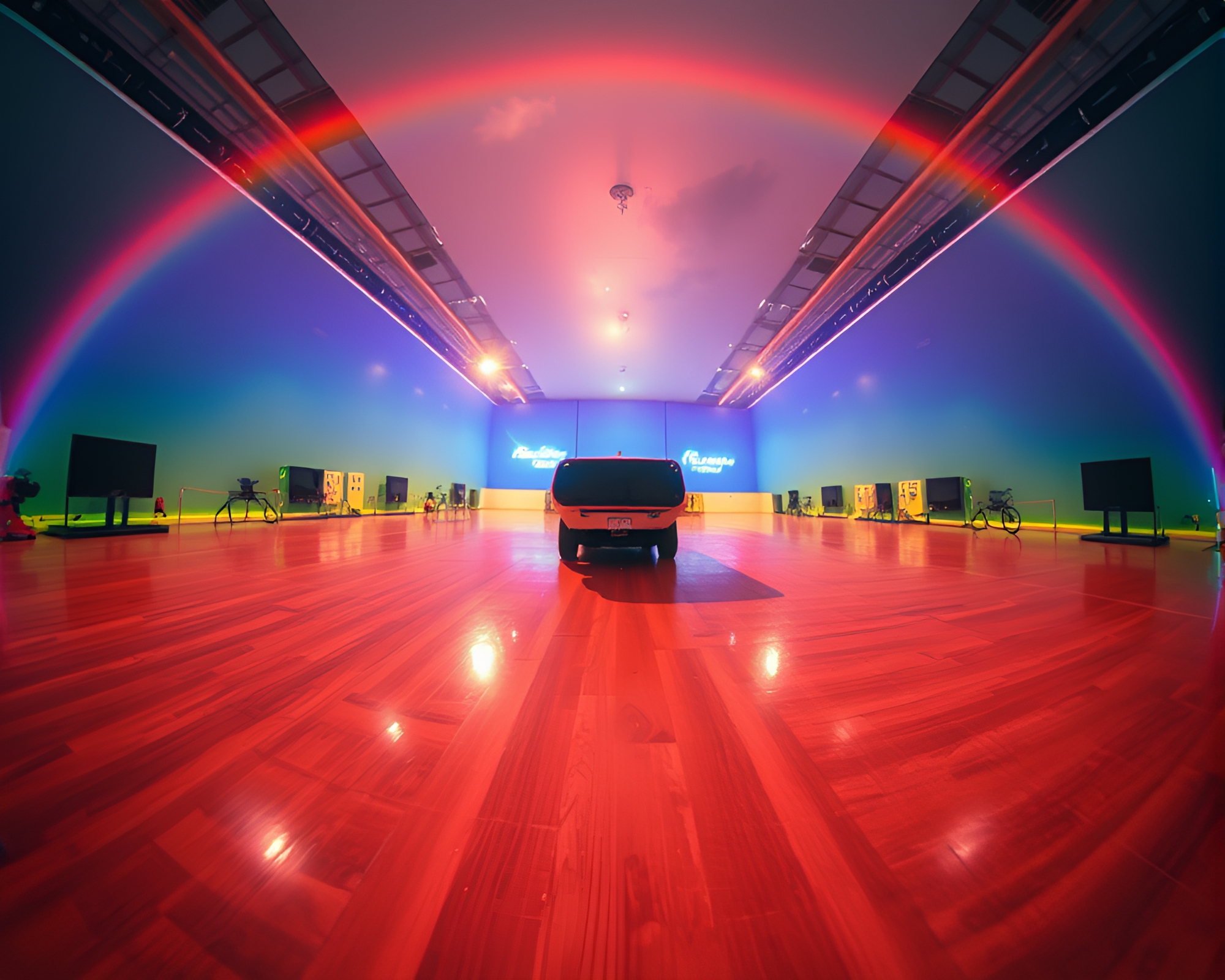 Virtual Reality Hub: Rainbow Macro Wonderland – free AI stock image