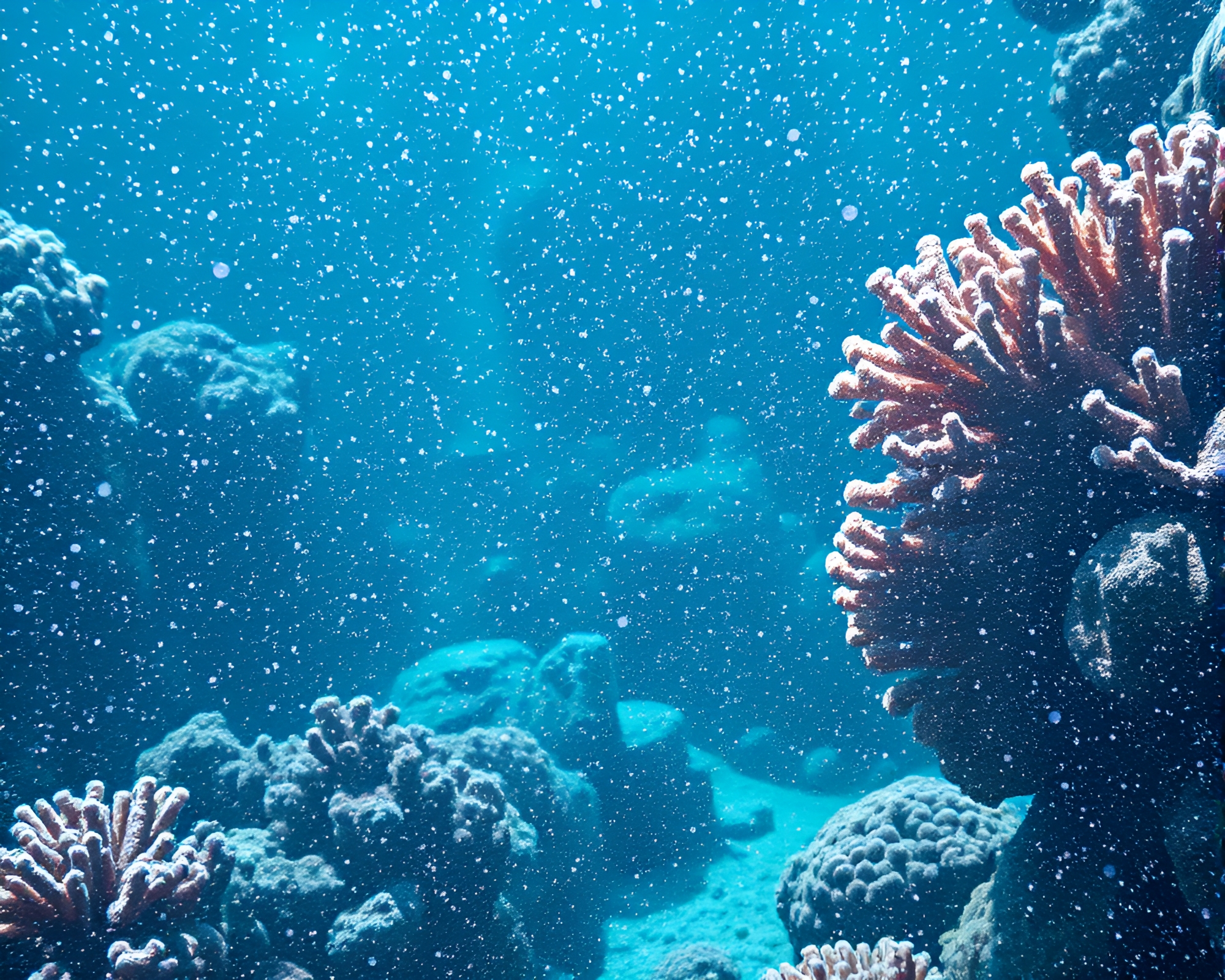 Coral Reef Grid: Capturing Dust Motes – free AI stock image