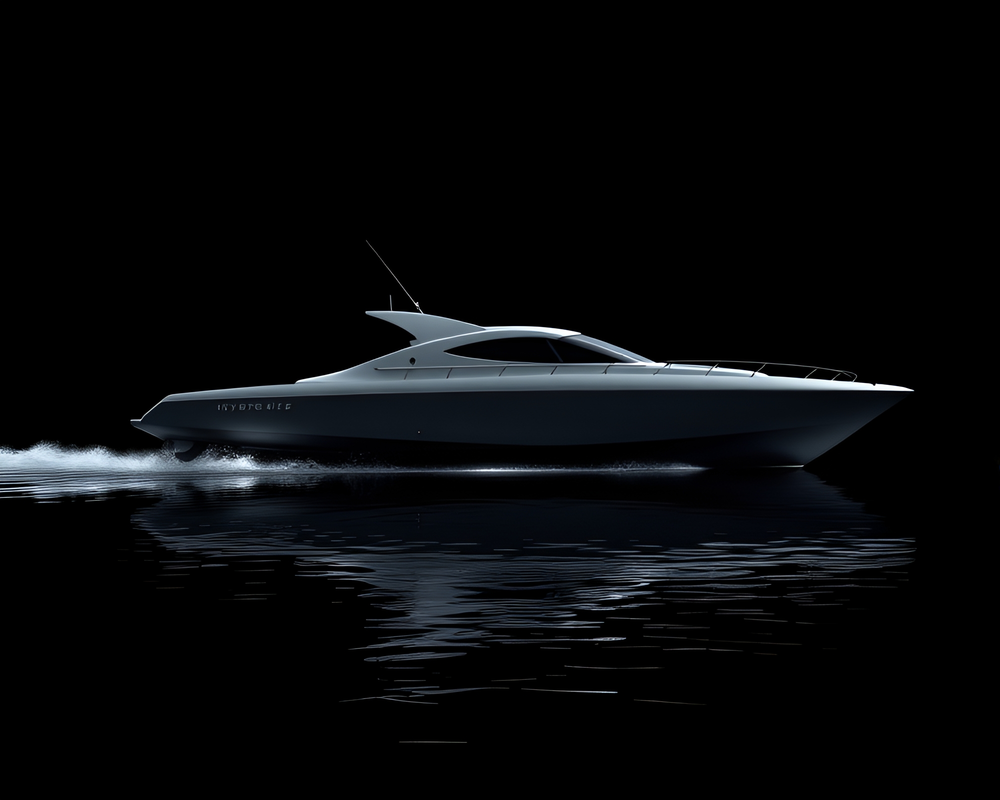 Symmetrical Data Visualization of Matte Hydrofoil Boat – free AI stock image