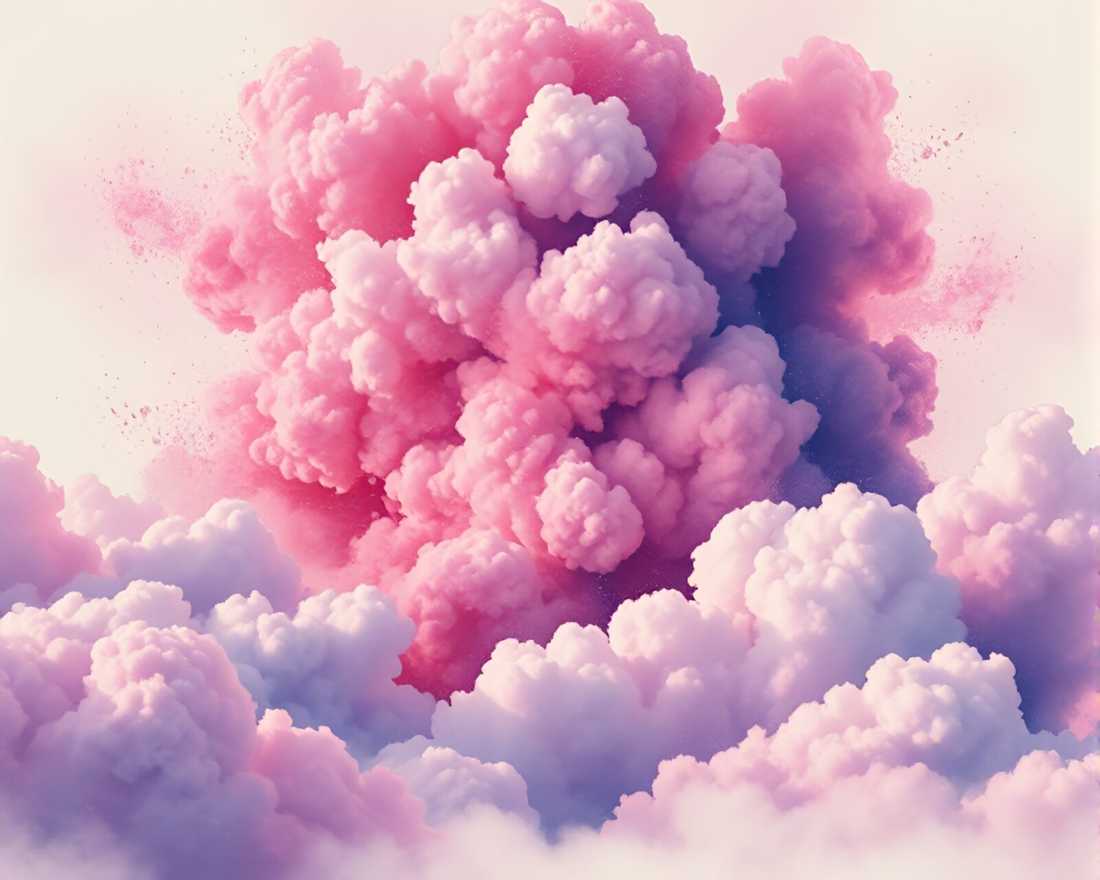 A vibrant synthwave-inspired sky with intricate ink calligraphy