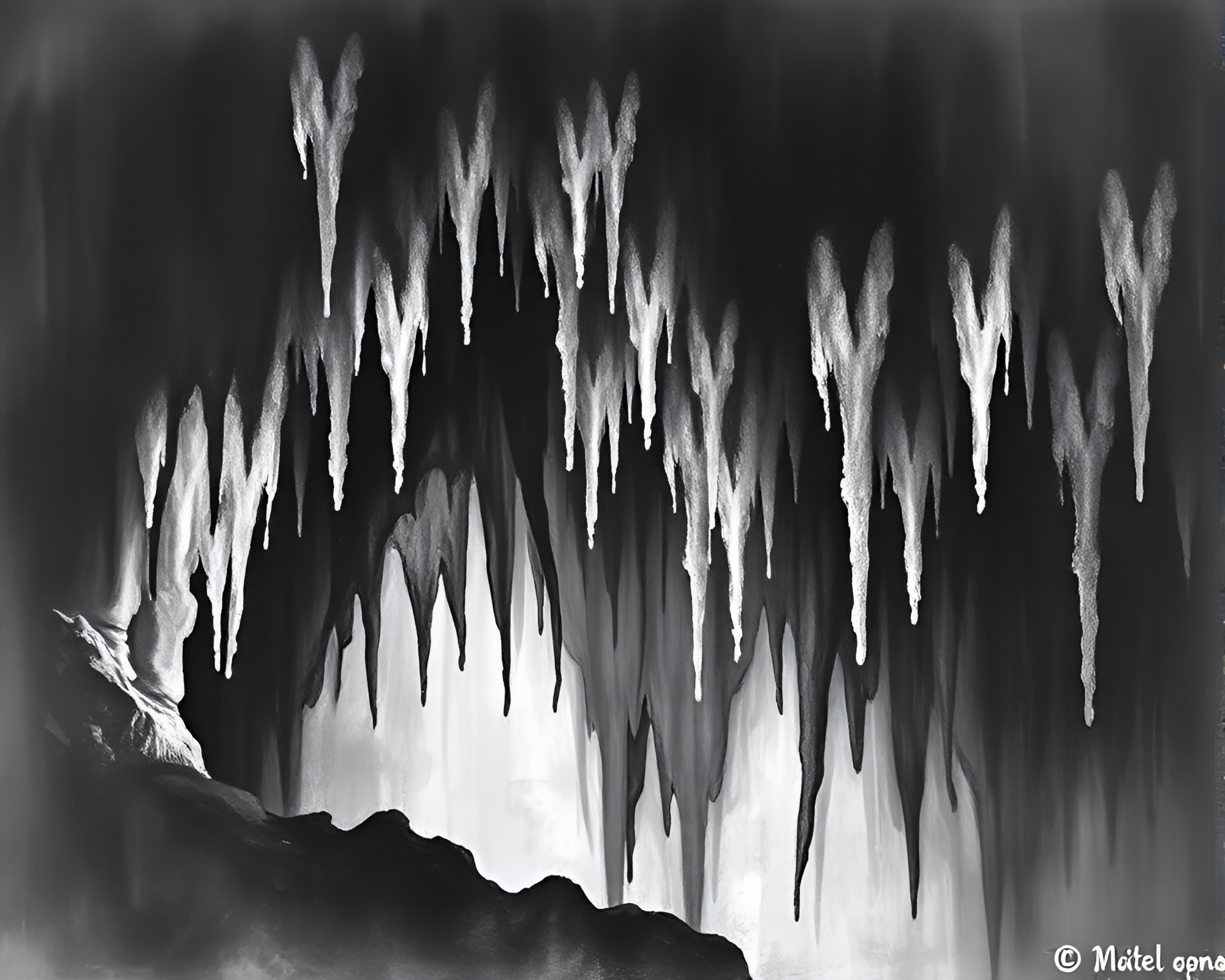 Kinetic Art Dance in Charcoal Black Cave – free AI stock image